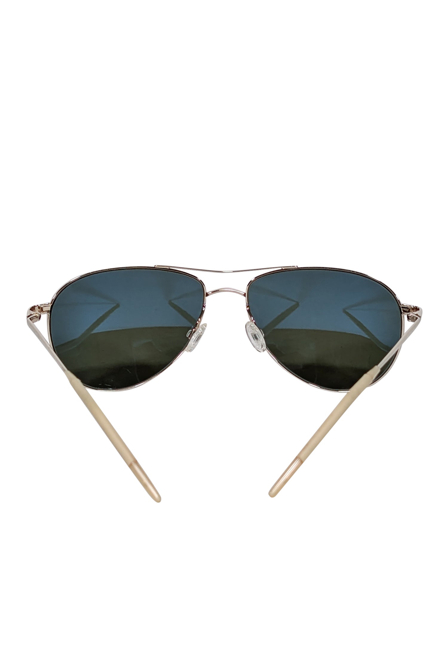 Oliver Peoples Gold Aviator Sunglasses with Stunning Black Lenses