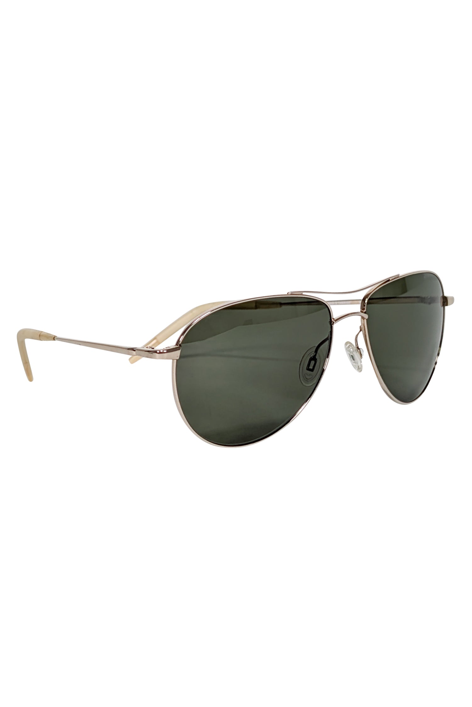 Oliver Peoples Gold Aviator Sunglasses with Stunning Black Lenses