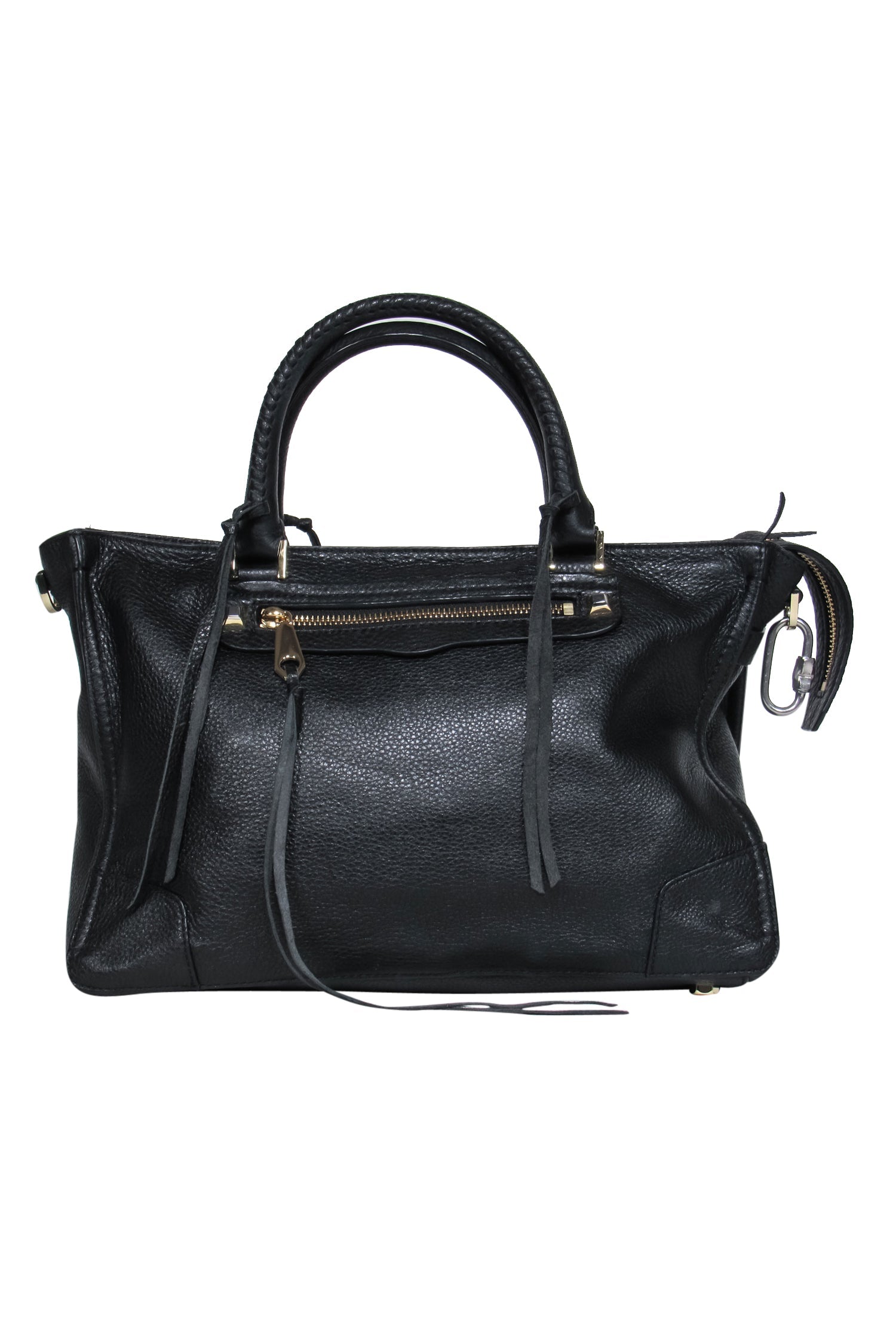Rebecca Minkoff - Stylish Black Pebbled Leather Convertible Satchel