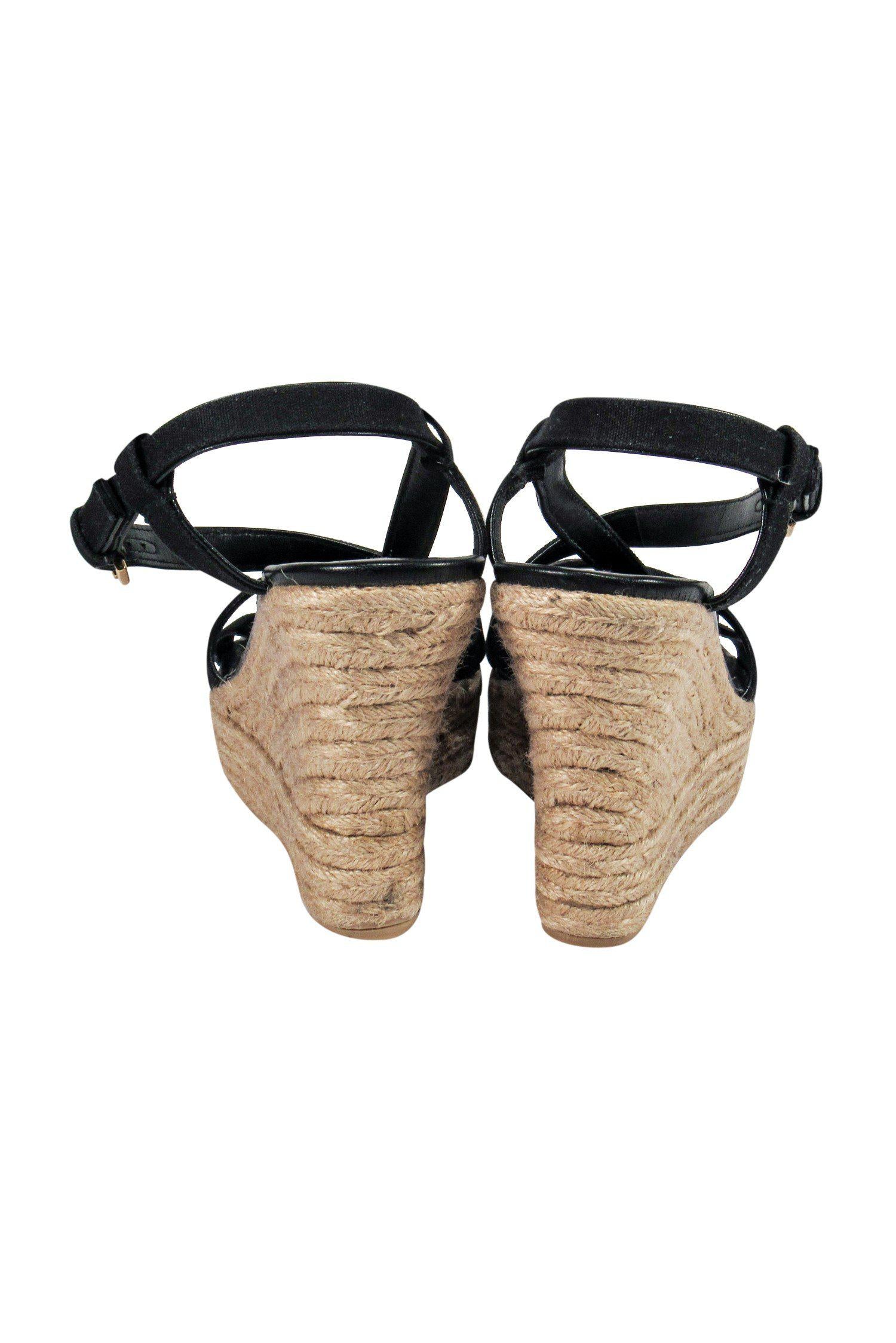 Ralph Lauren Collection - Stylish Black Strappy Espadrilles in Size 11