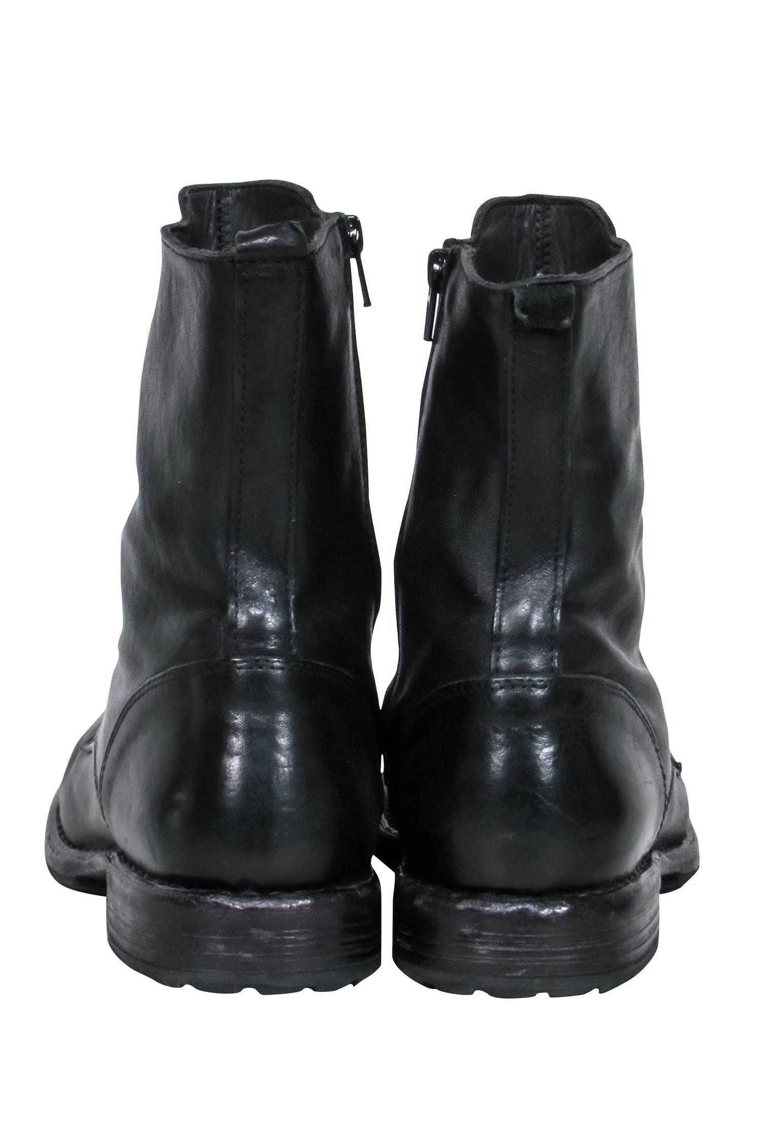 Moma Black Leather Grommet Trim Mid-Calf Boot - Size 9.5 - A Fashion Statement!
