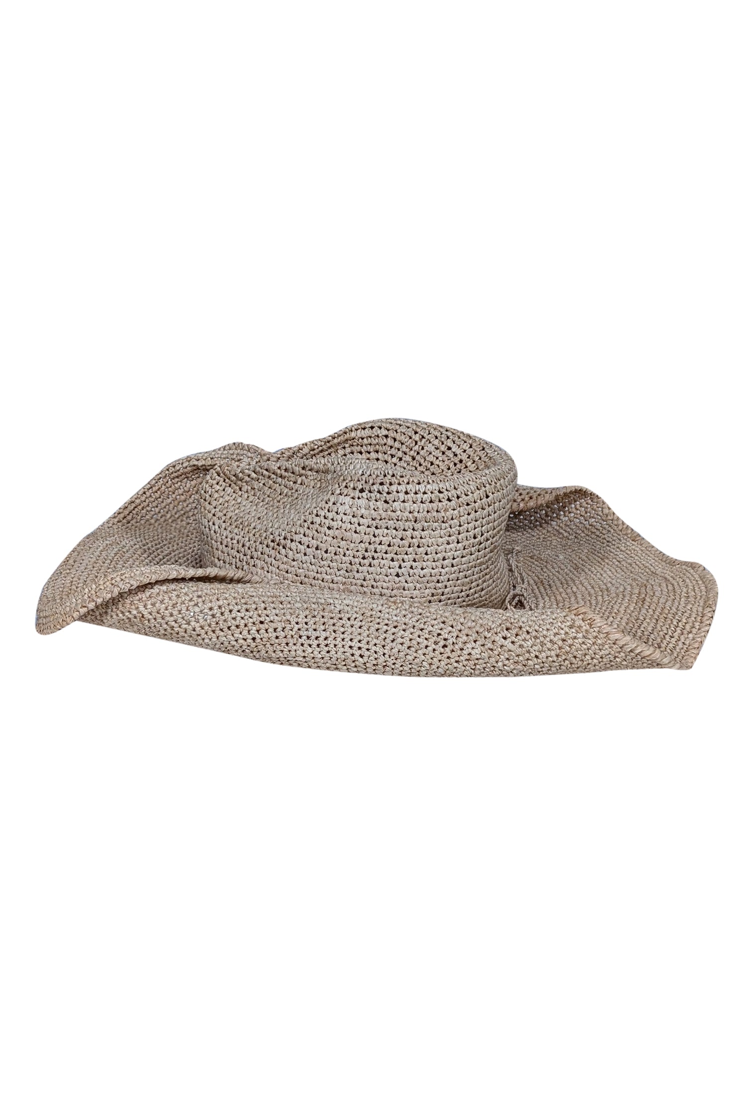 Helen Kaminski - Stunning Beige Woven Raffia Hat with Tie Trim