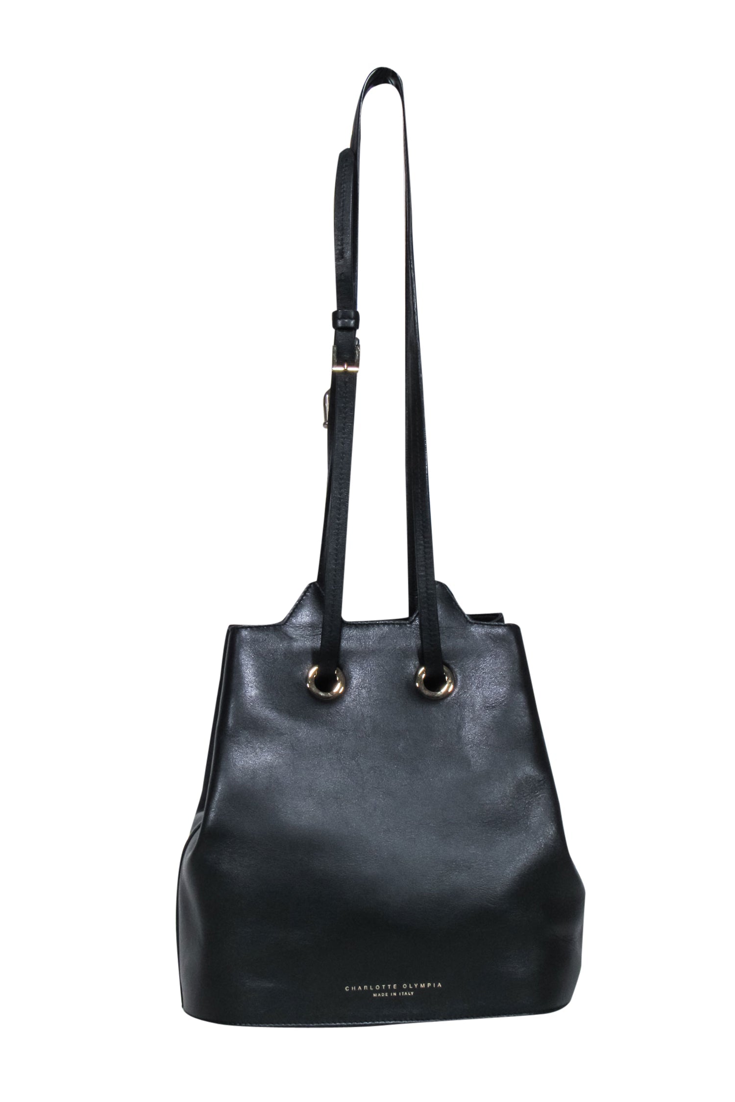 Charlotte Olympia - Stunning Black Leather Feline Bucket Bag