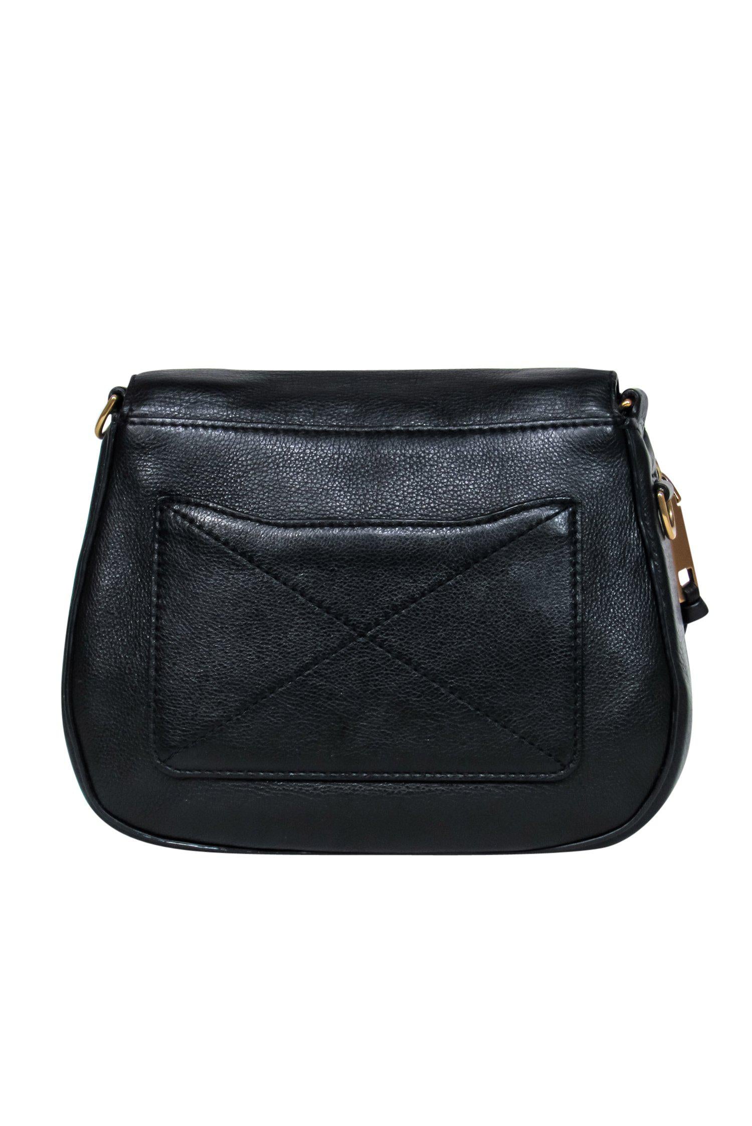 Marc Jacobs' Stunning Black Pebbled Leather Zip - Around Saddle Crossbody Bag