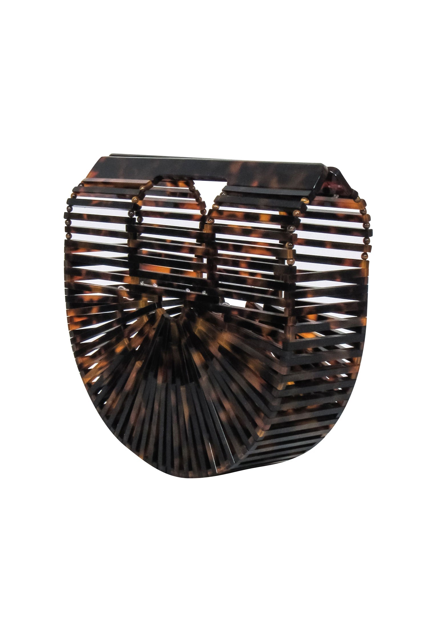 Cult Gaia - Stunning Brown Tortoise Acrylic Ark Mini Clutch
