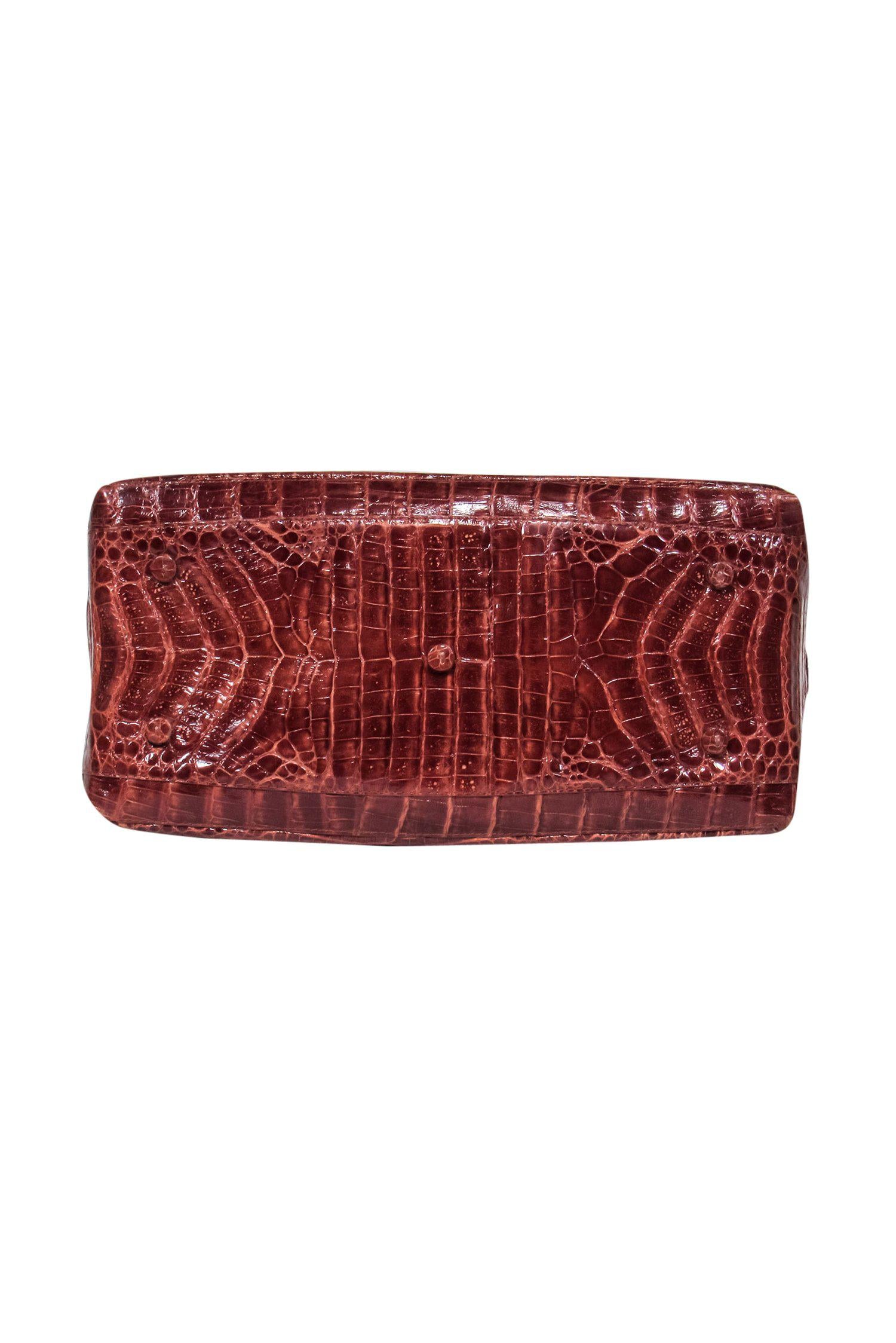Nancy Gonzalez - Stunning Brown Crocodile Leather Structured Handbag