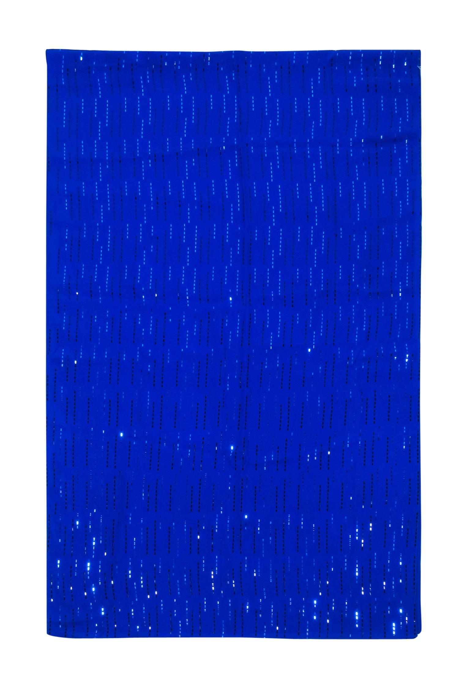 St. John's Enchanting Cobalt Blue Sequined Silk Scarf