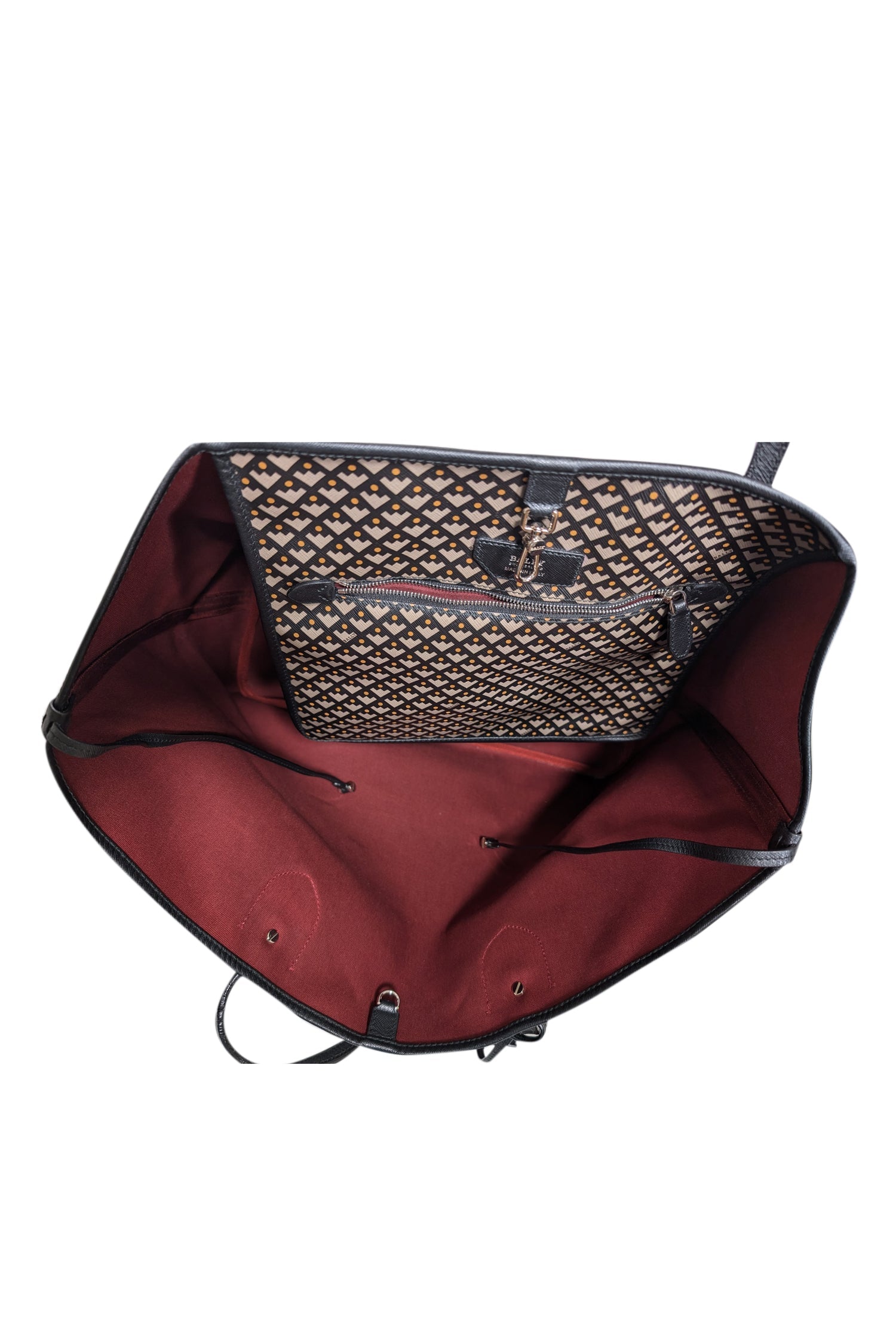 Bally - Stunning Black & Taupe Geo Print Tote Bag