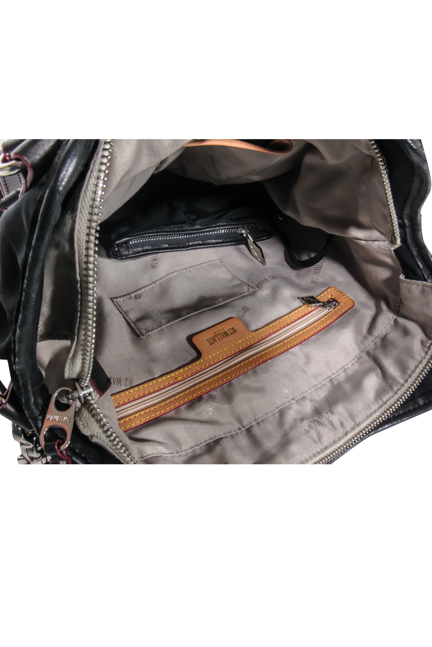MZ Wallace - Stylish Black Nylon Satchel Bag with Detachable Strap