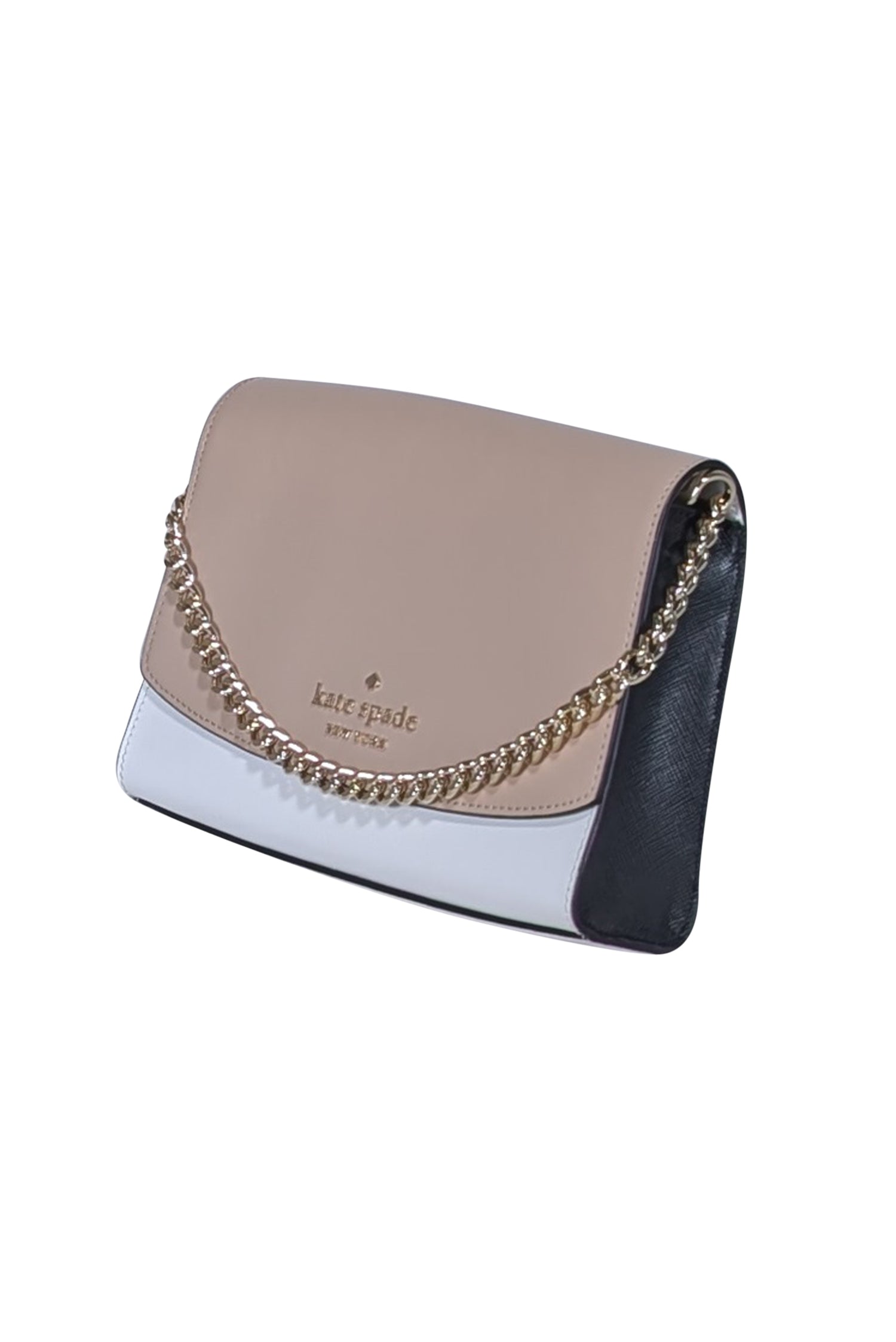 Kate Spade Stylish Beige, White & Black Leather Crossbody Bag