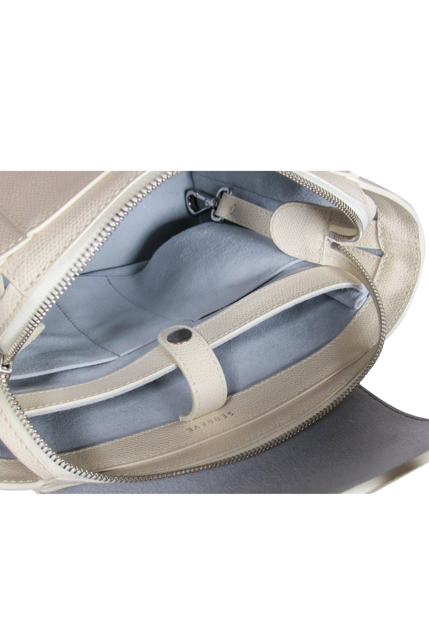 Senreve - Chic Ivory Textured Leather Square Backpack