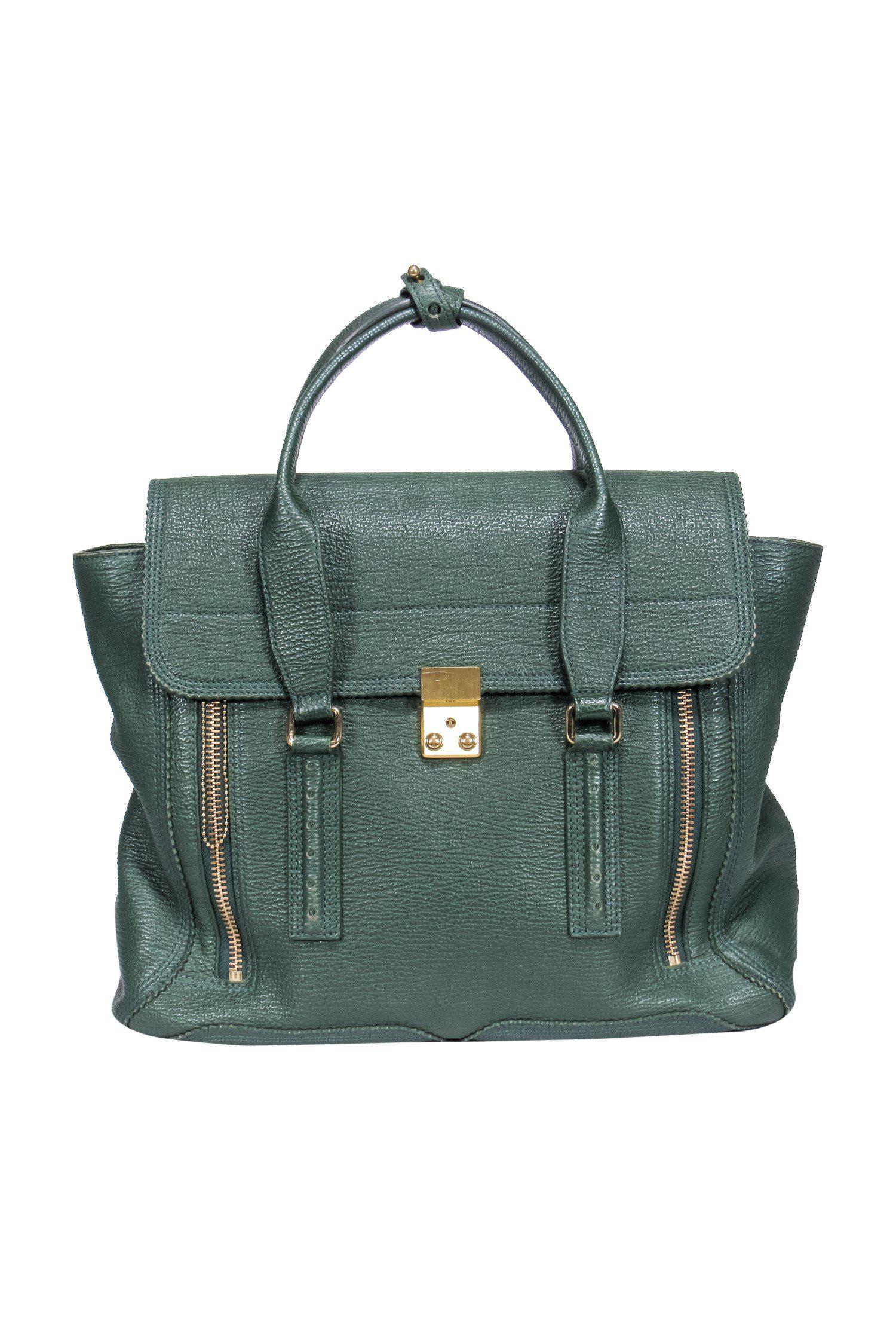 3.1 Phillip Lim - Gorgeous Green Textured Large Leather Satchel