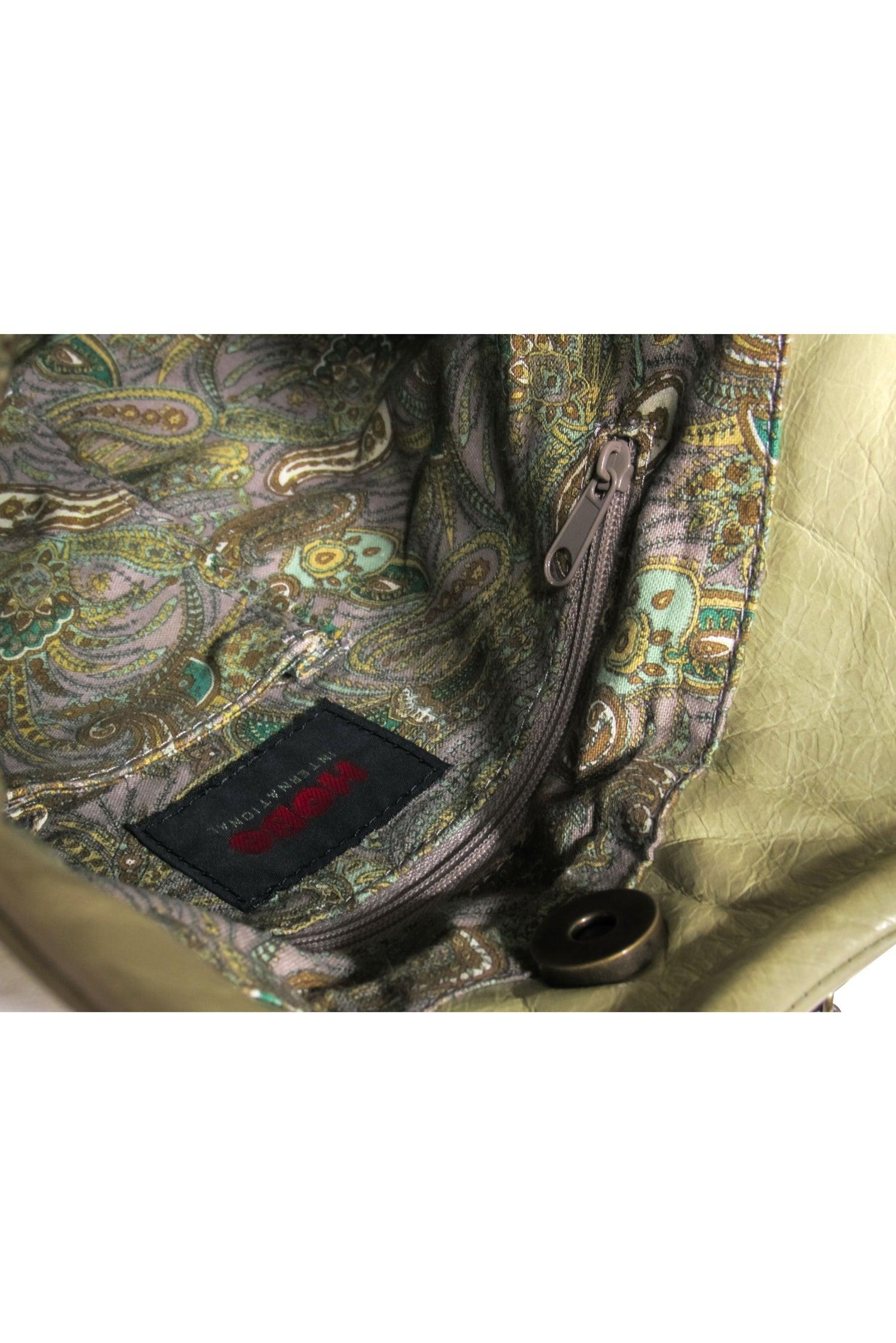 Hobo International - Charming Pale Green Convertible Leather Crossbody Bag with Ring Handles