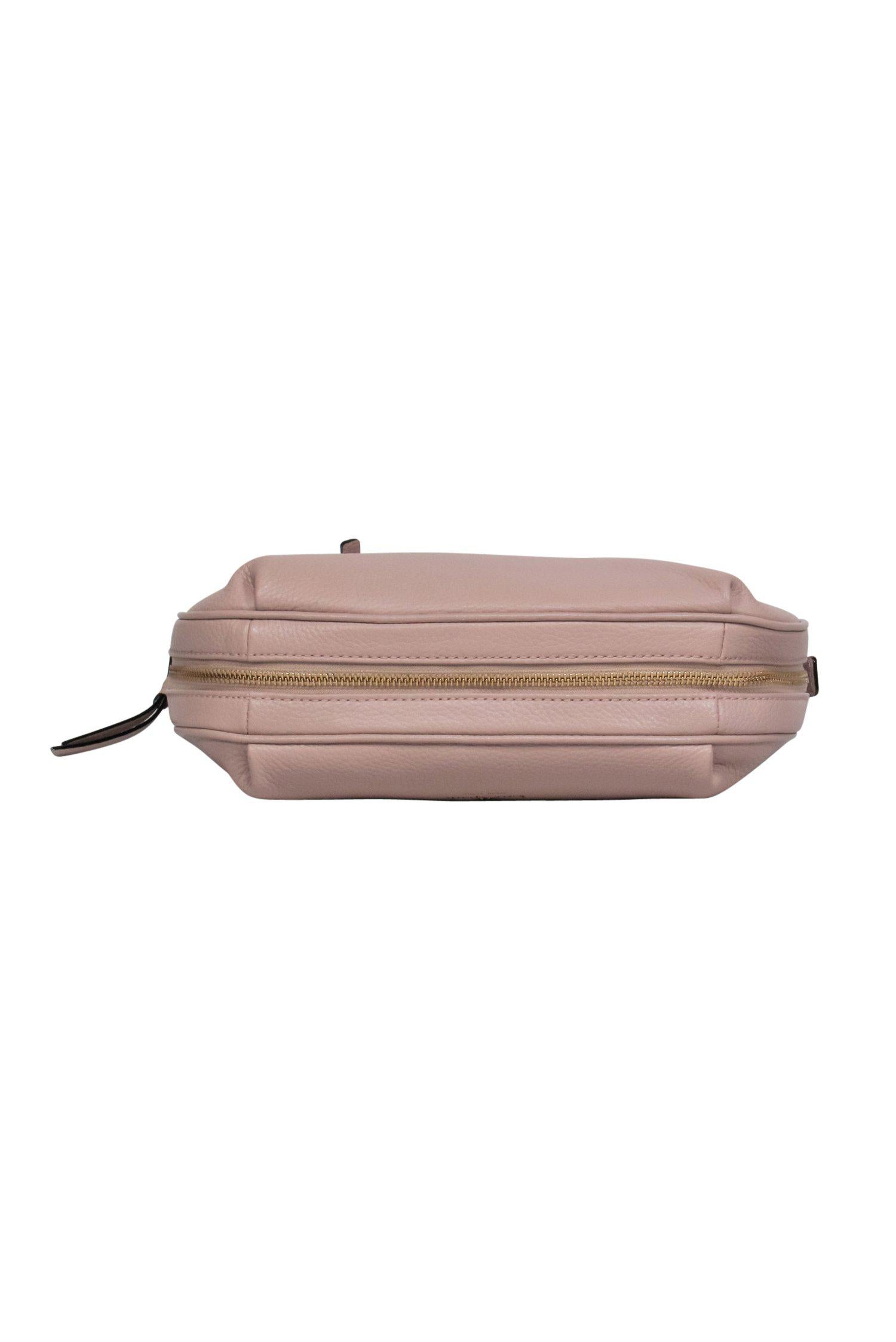 Kate Spade - Charming Light Pink Pebbled Leather Expandable Shoulder Bag