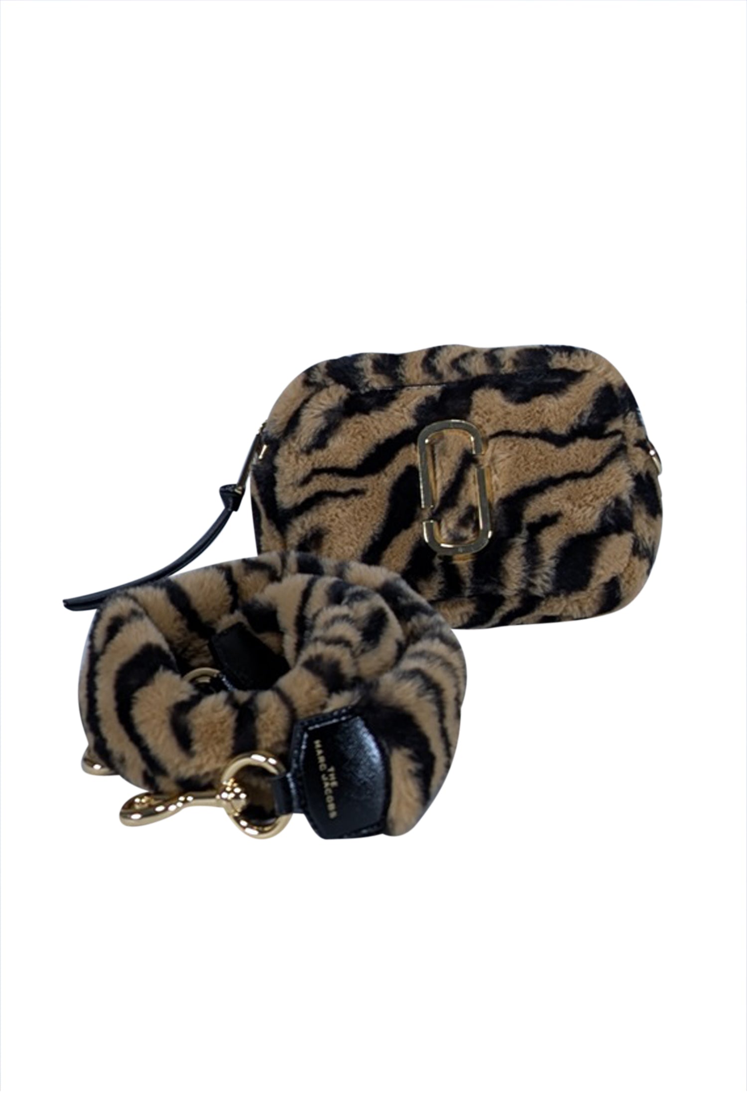 Marc Jacobs - Stunning Tan & Black Animal Print Faux Fur Snapshot Shoulder Bag