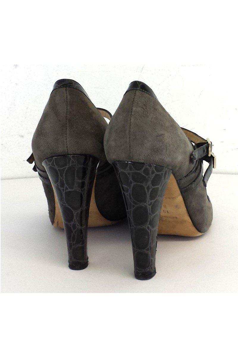 Gorgeous Kate Spade Grey Suede & Croc Mary Janes - Size 10!