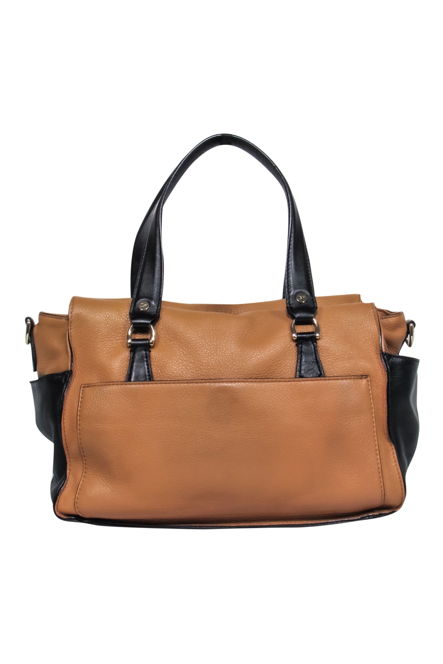 Diane von Furstenberg Camel & Black Leather Satchel - A Must-Have Everyday Bag