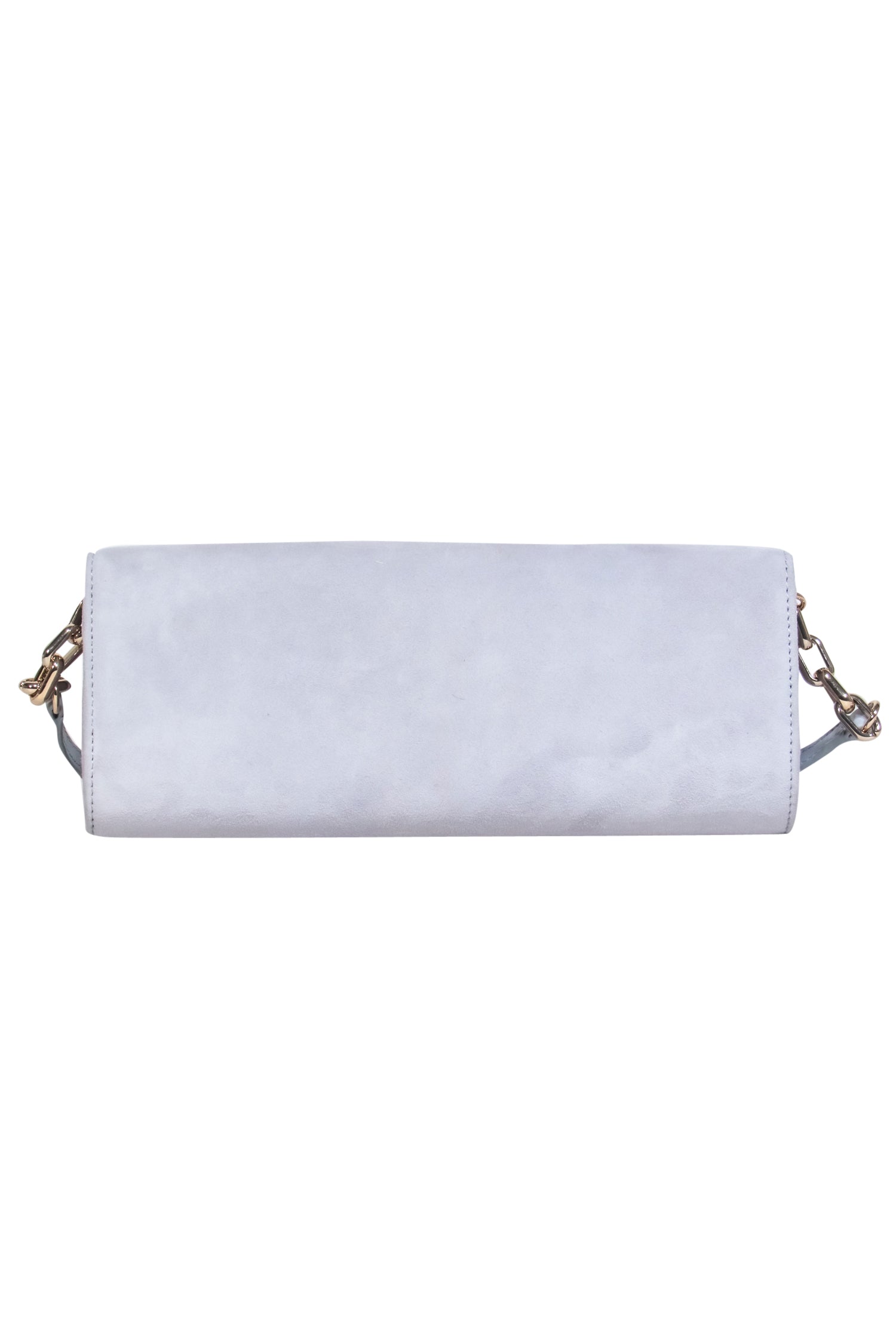 Hobbs - Stylish Light Gray Suede Convertible Clutch & Shoulder Bag