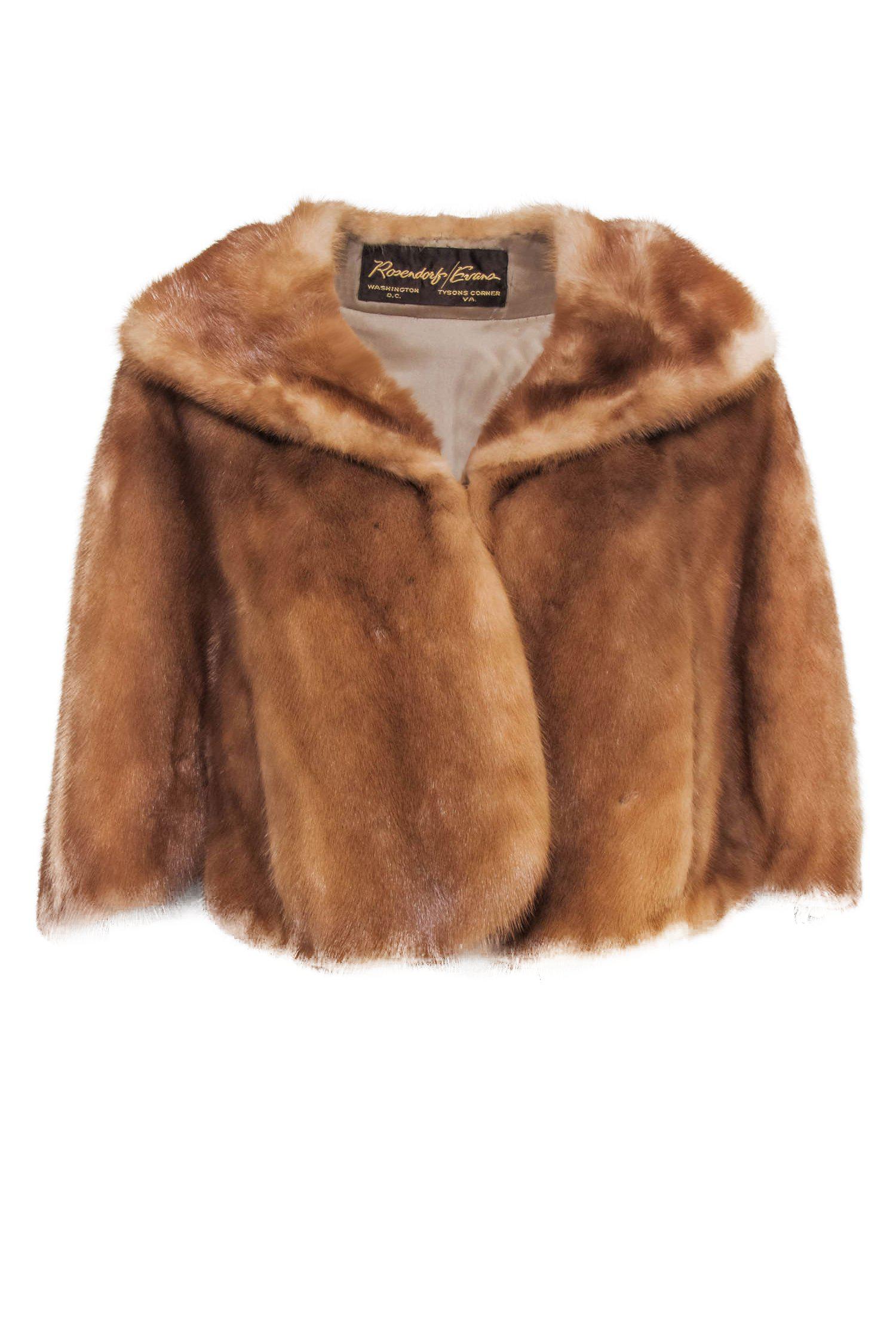 Rosendorf Evans Tan Fur Stole: A Touch of Old - Hollywood Glam