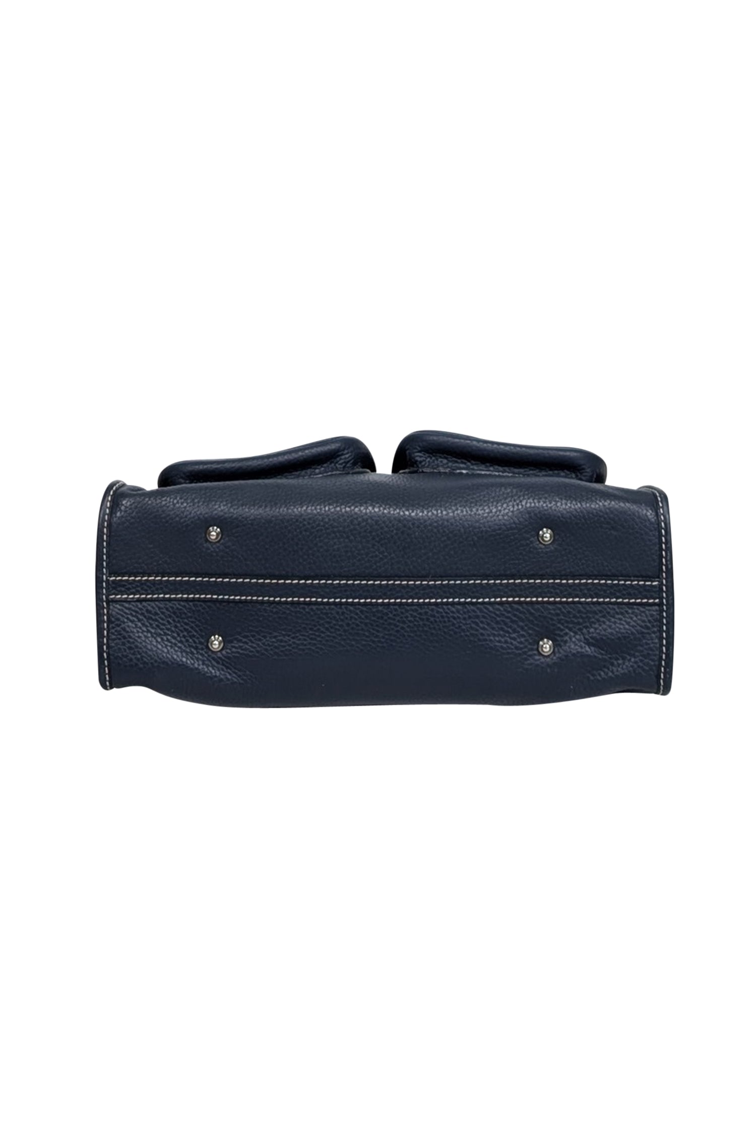 Dooney & Bourke - Stunning Navy Blue Pebbled Leather Double - Pocket Front Shoulder Bag