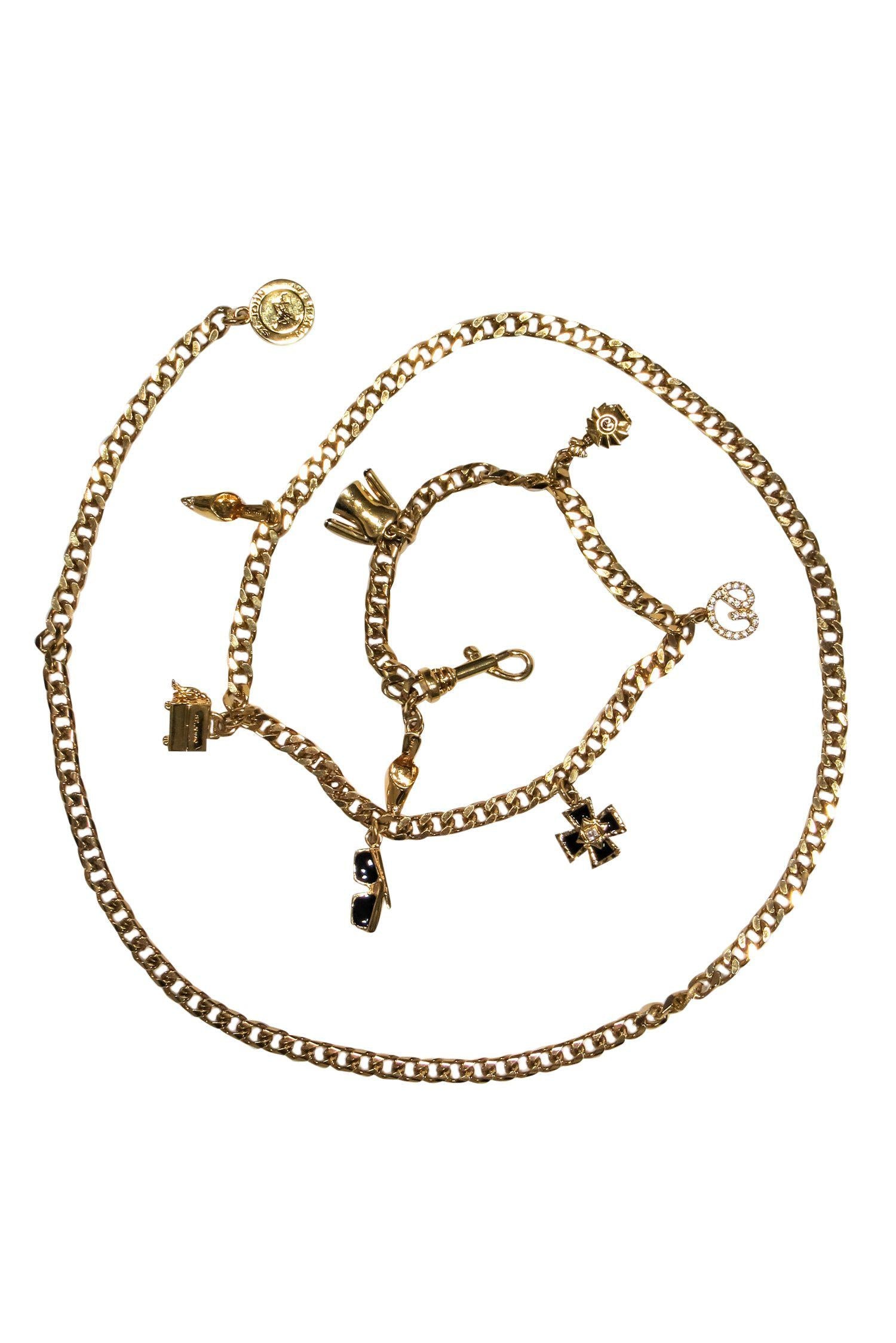 St. John Gold 40th Anniversary Glamorous Charm Chain Belt
