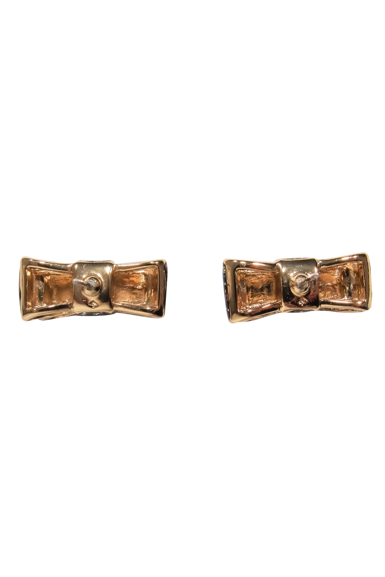 Kate Spade Black & Gold Sparkly Bow Stud Earrings - A Rainbow of Glamour!