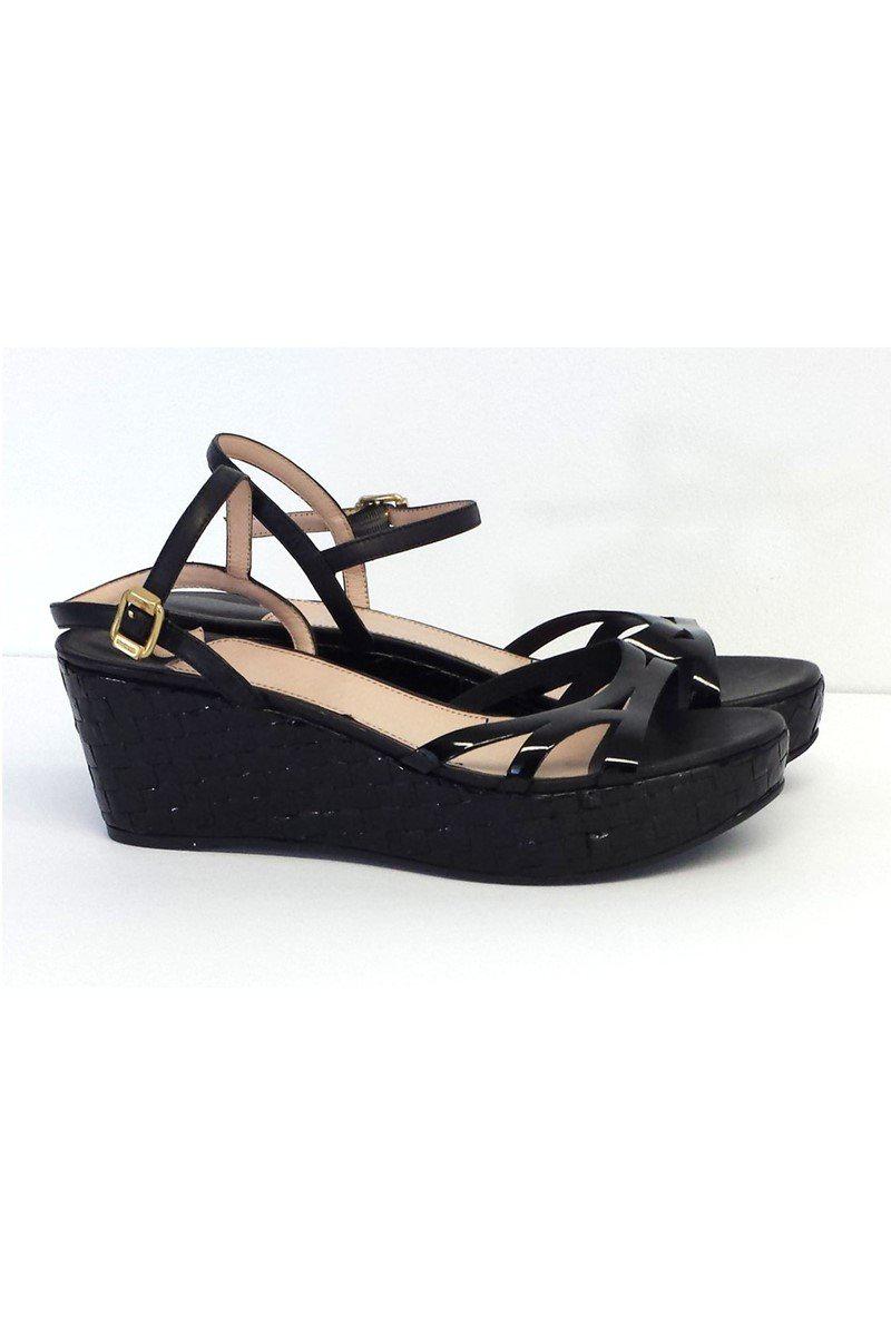 Sonia Rykiel's Stunning Black Patent Leather Platform Wedges in Size 9.5