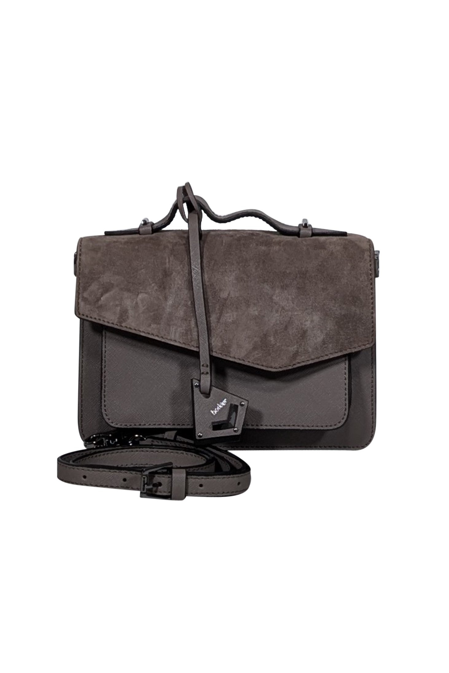 Botkier - Stylish Grey Saffiano Leather & Suede Crossbody Bag