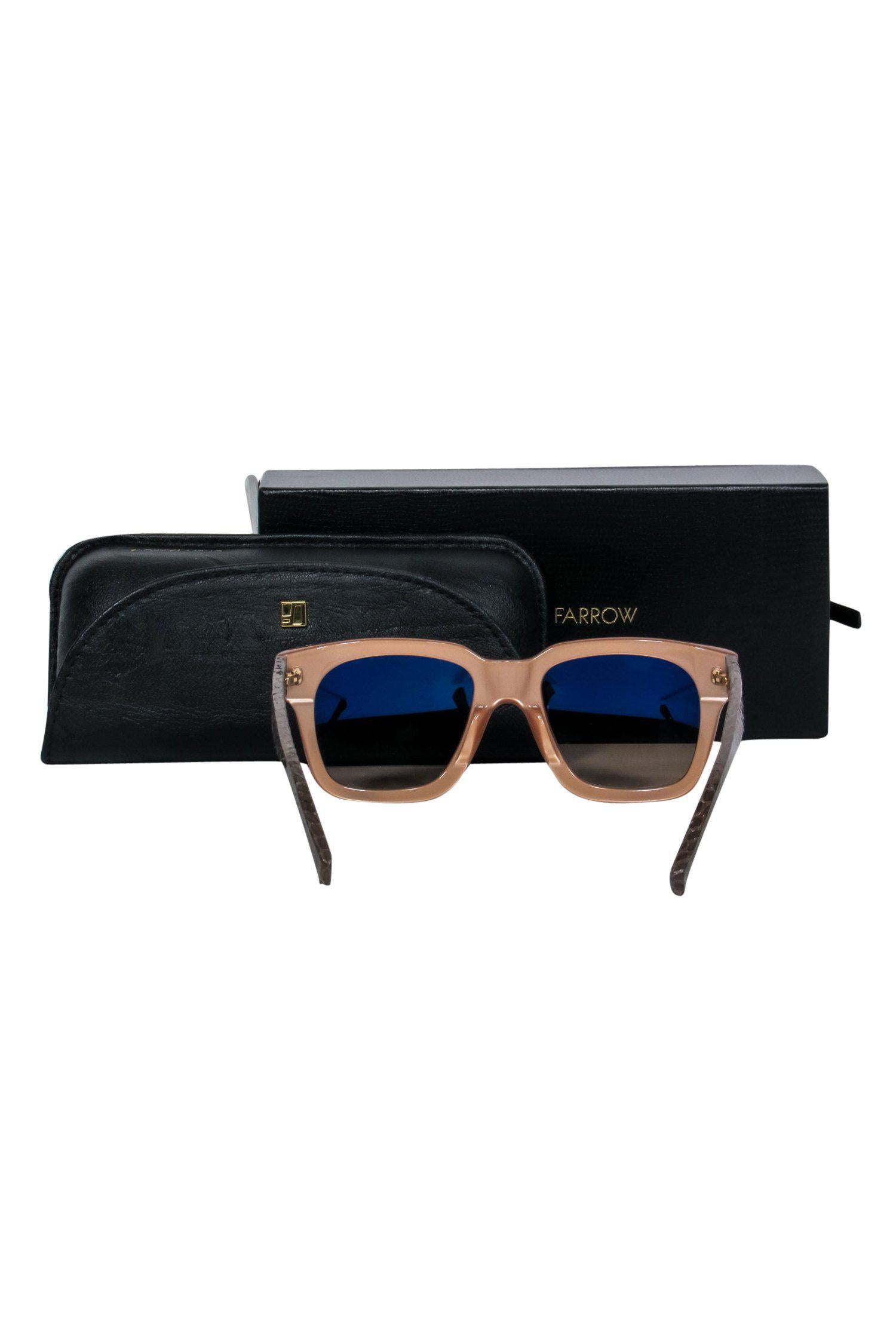 Linda Farrow Light Brown Oversized Snakeskin Sunglasses - Timeless Style!