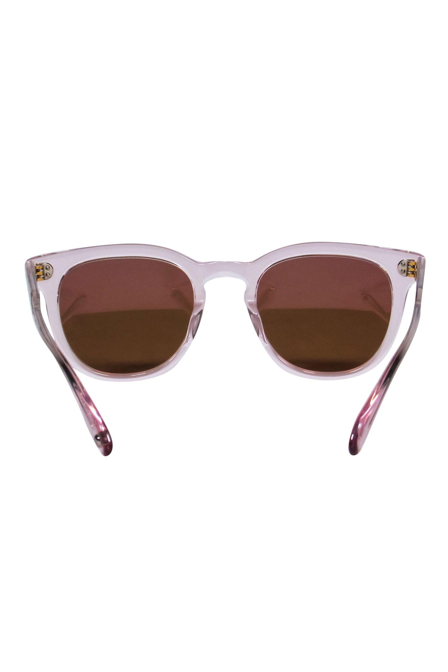 Garrett Leight Pink Iridescent Wayfarer Sunglasses - Beach-Ready Glam!