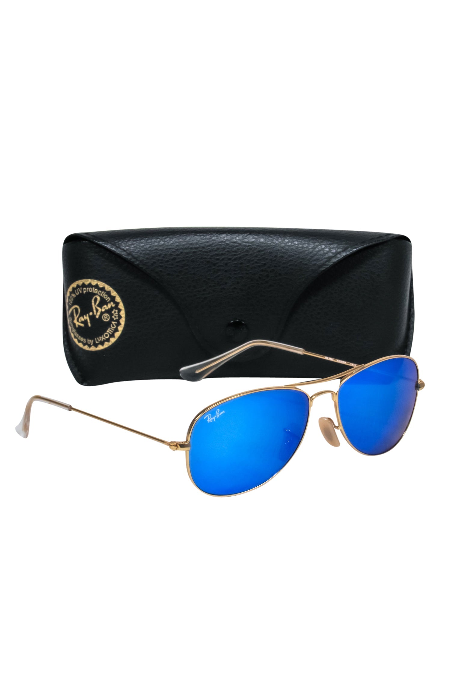 Ray-Ban Gold & Blue Reflective Aviator Sunglasses - Stylish Adventure Gear