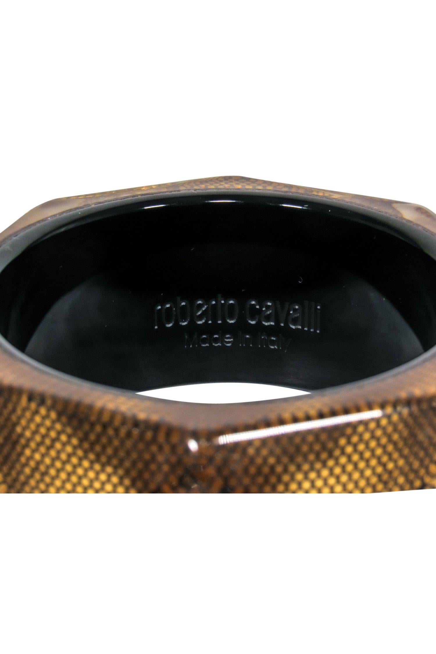 Roberto Cavalli's Glamorous Gold Hexagonal Chunky Bangle