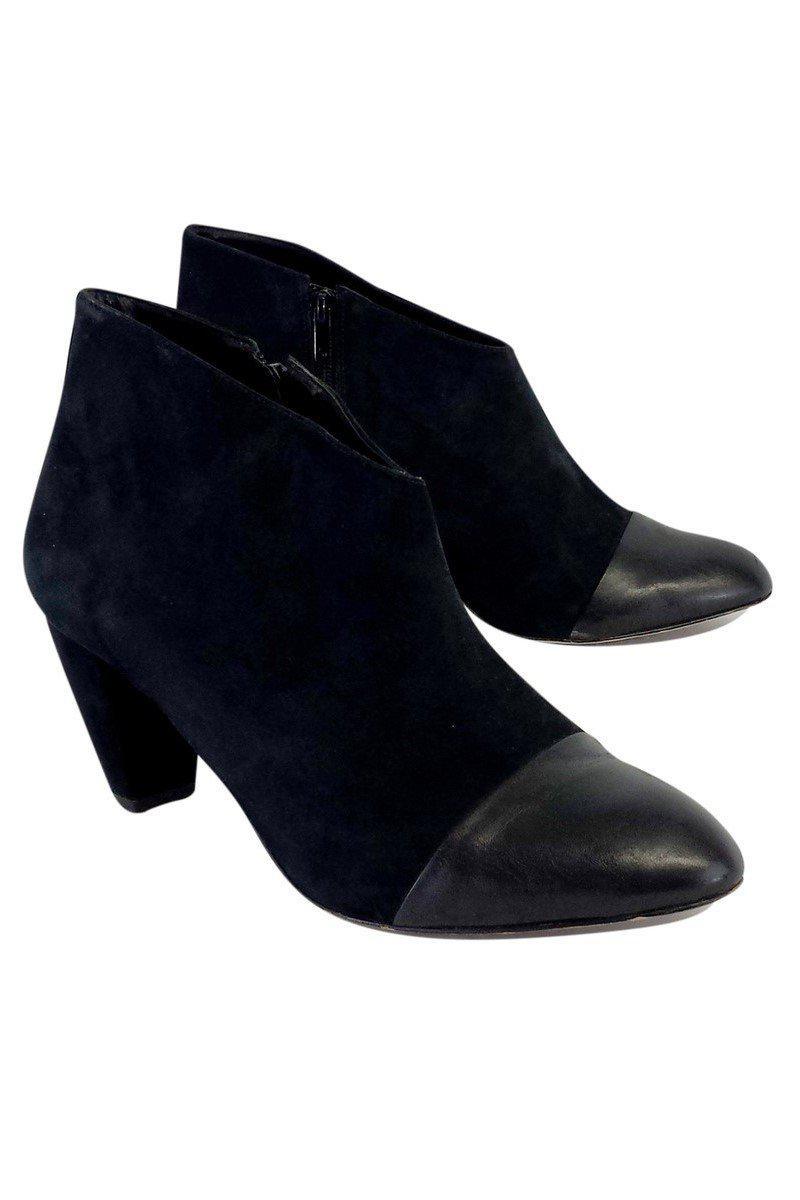 Loeffler Randall's Stunning Black Leather Cap Toe Ankle Boots - Size 11! Grab Yours Now!