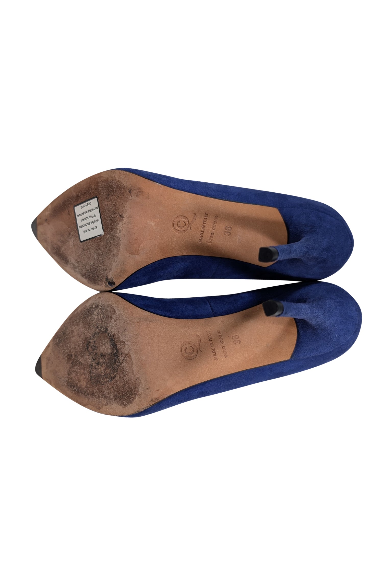 Alexander McQueen Blue Suede Gold-Toe Pumps - Size 6: A Rebellious Fashion Statement