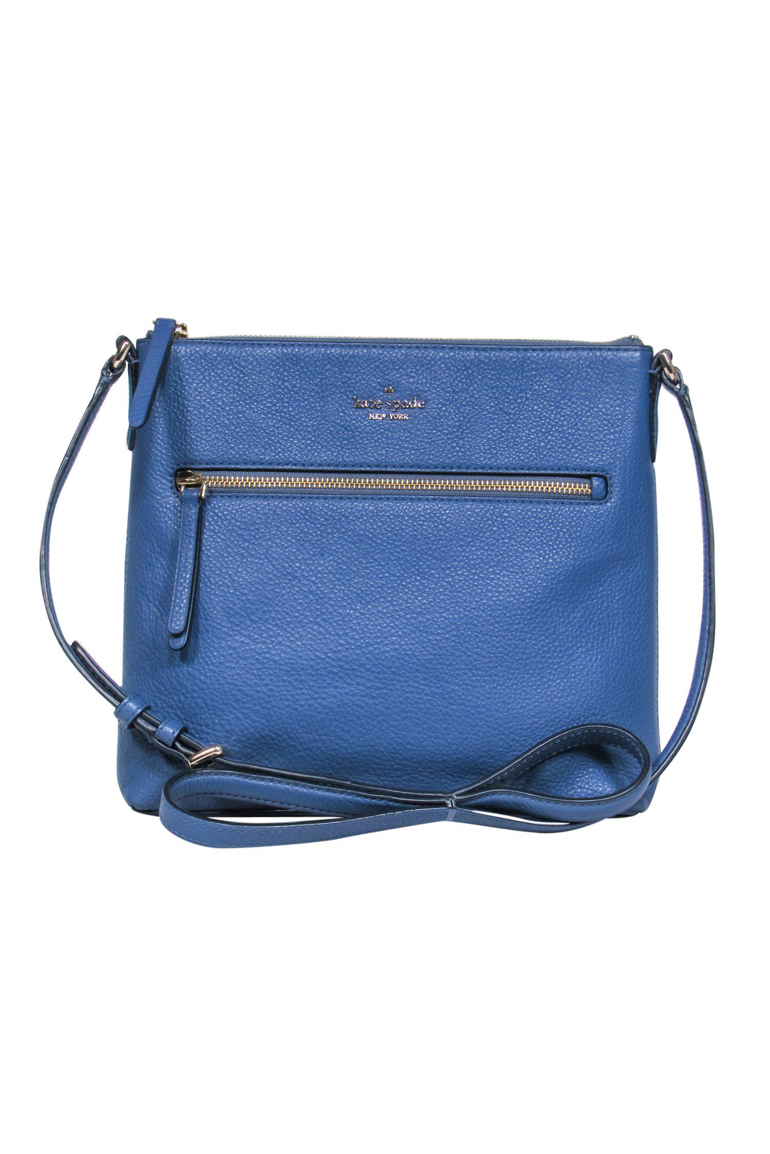 Kate Spade Smokey Blue Pebbled Leather Crossbody - A Fashion Must-Have!