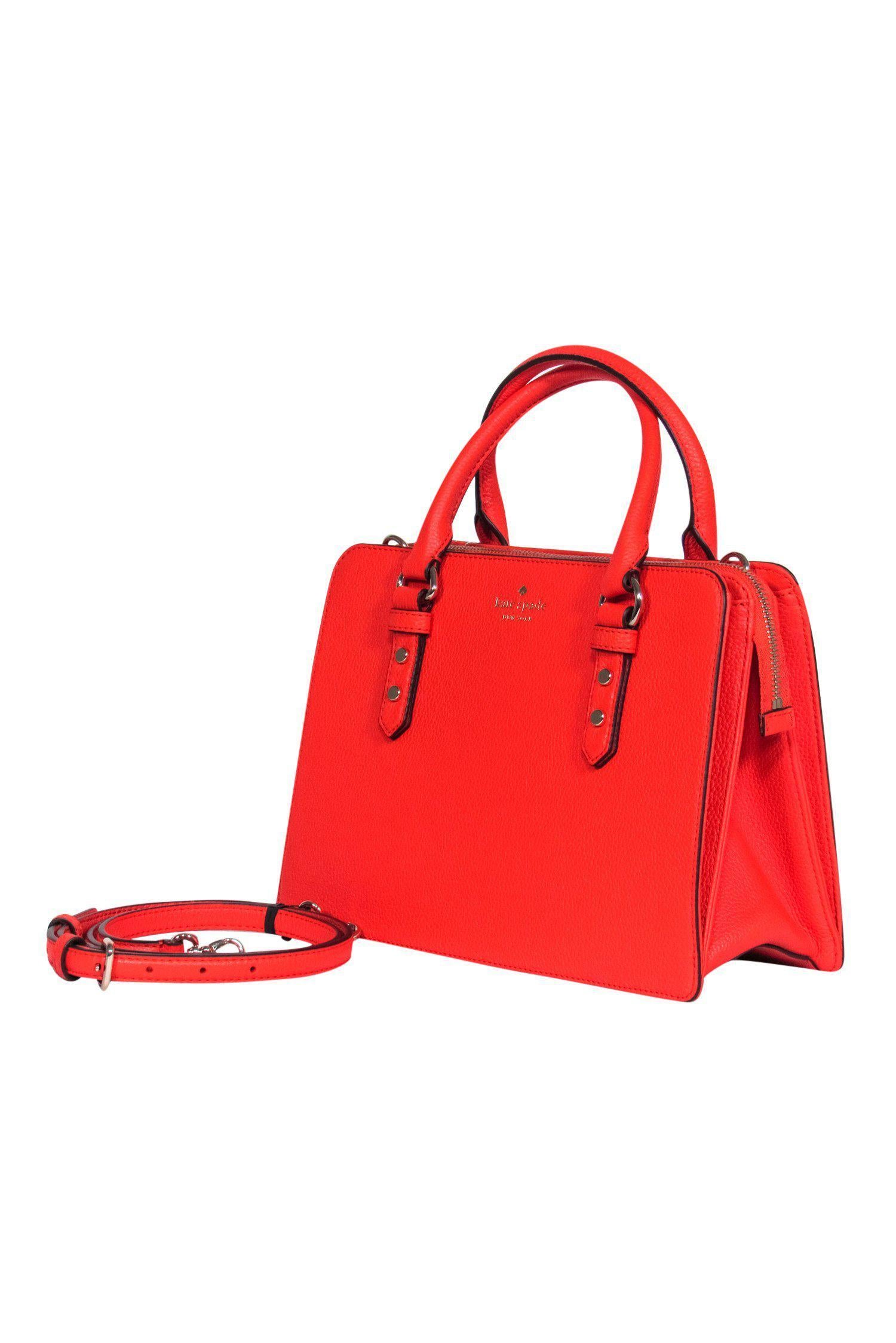 Kate Spade Orange Pebbled Leather Convertible Satchel - A Summer Essential