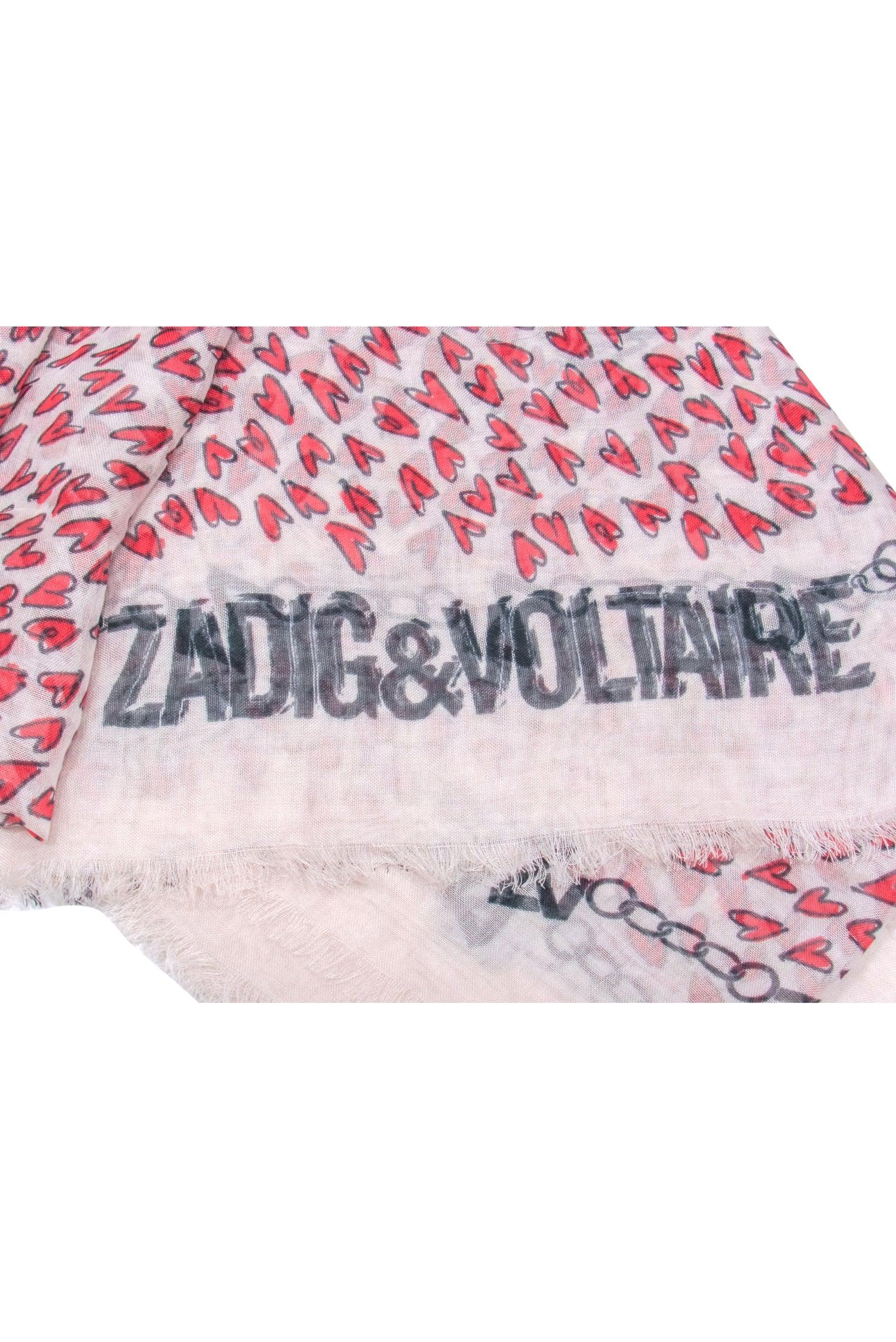 Zadig & Voltaire's Heart-Print Frayed Hem Scarf: A Valentine's Must-Have