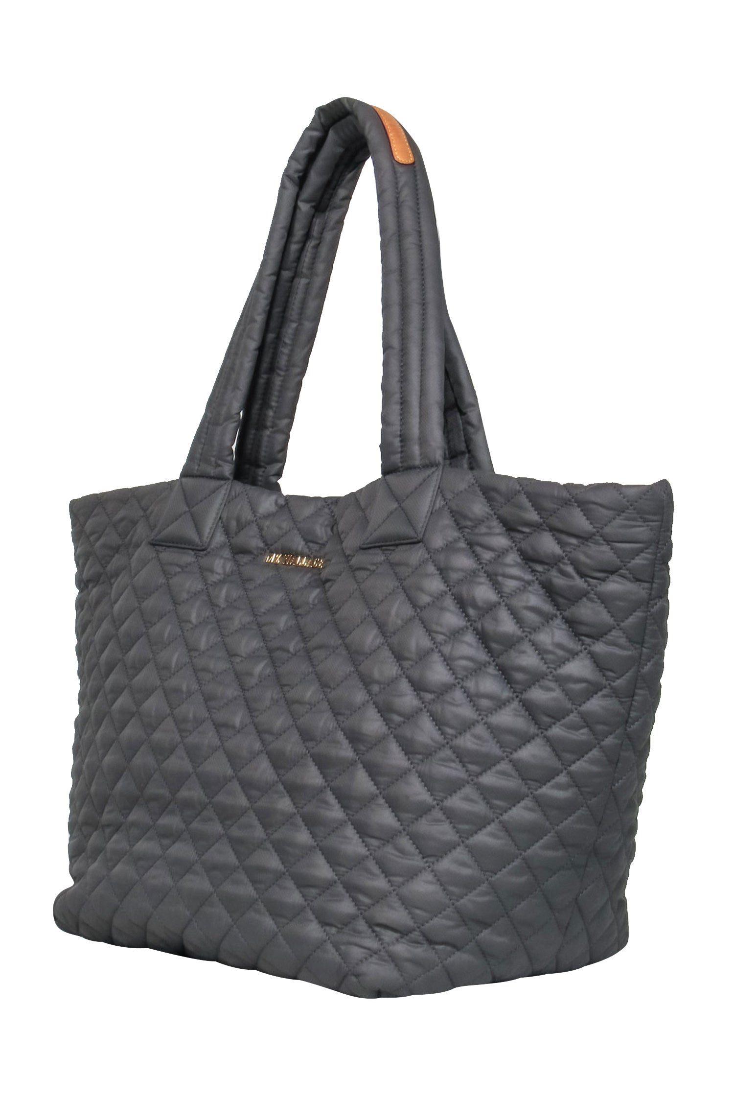 MZ Wallace Gray Quilted Puffer Leather-Trimmed Zipper Tote - Your Ultimate Travel Companion