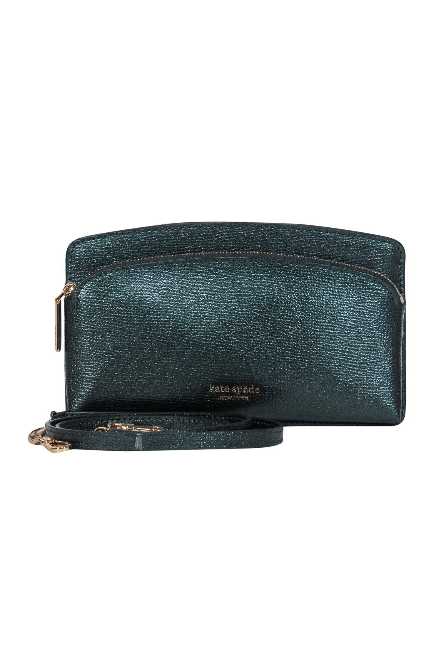 Kate Spade - Festive Small Metallic Green Leather Crossbody