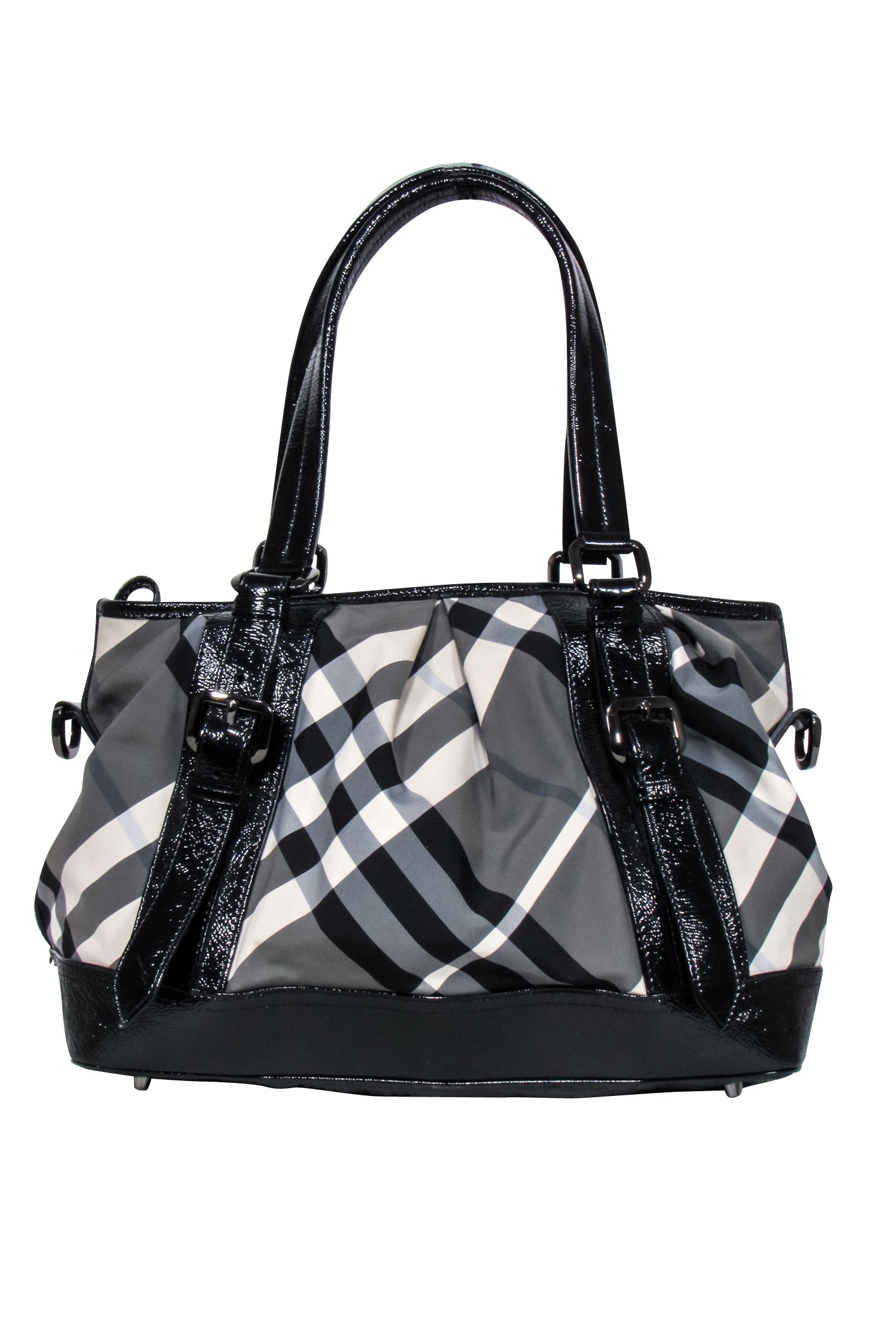 Burberry - Stunning Grey, Black & Cream Plaid Shoulder Bag