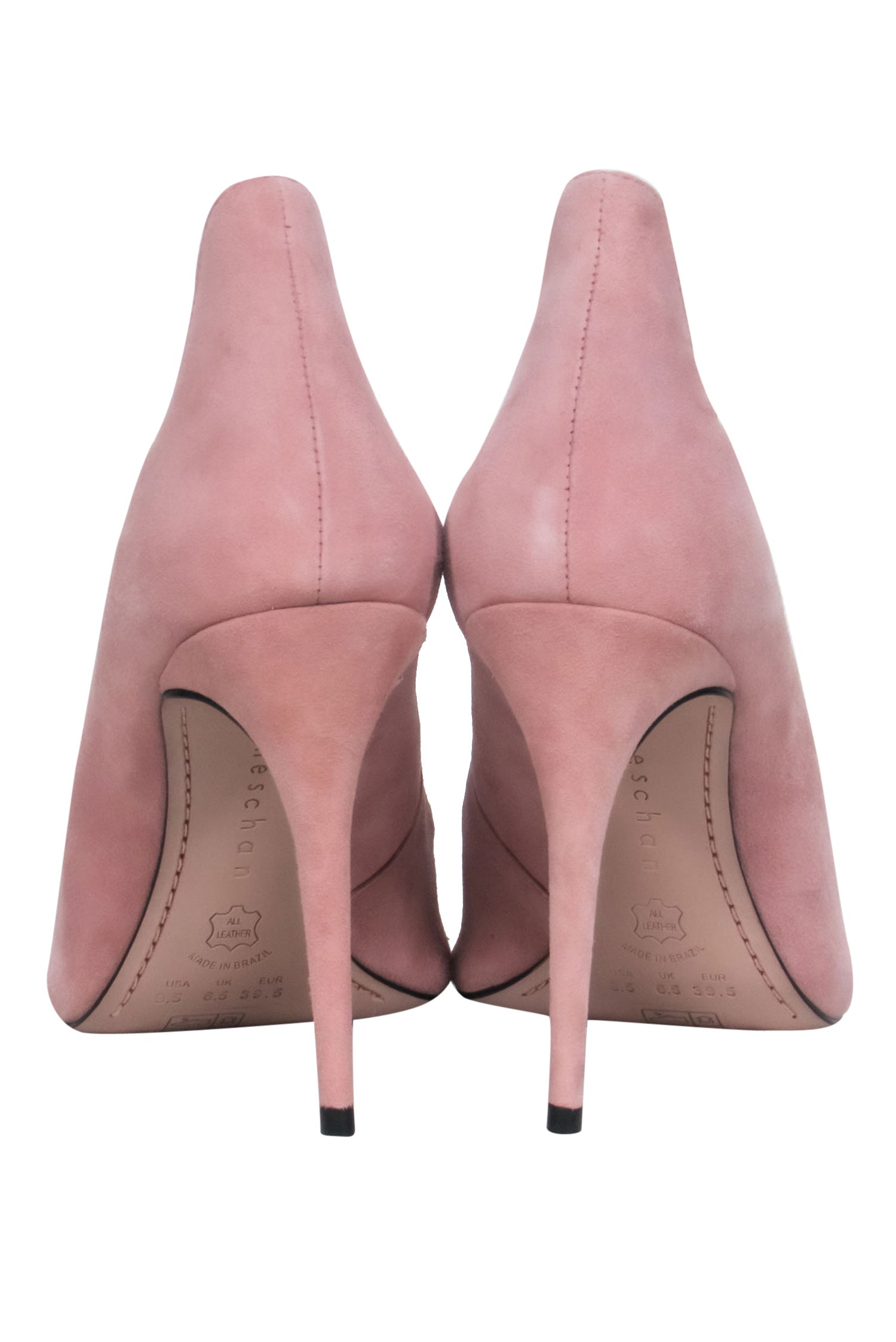 James Chan Blush Pink Suede Scalloped Pumps - Size 9.5