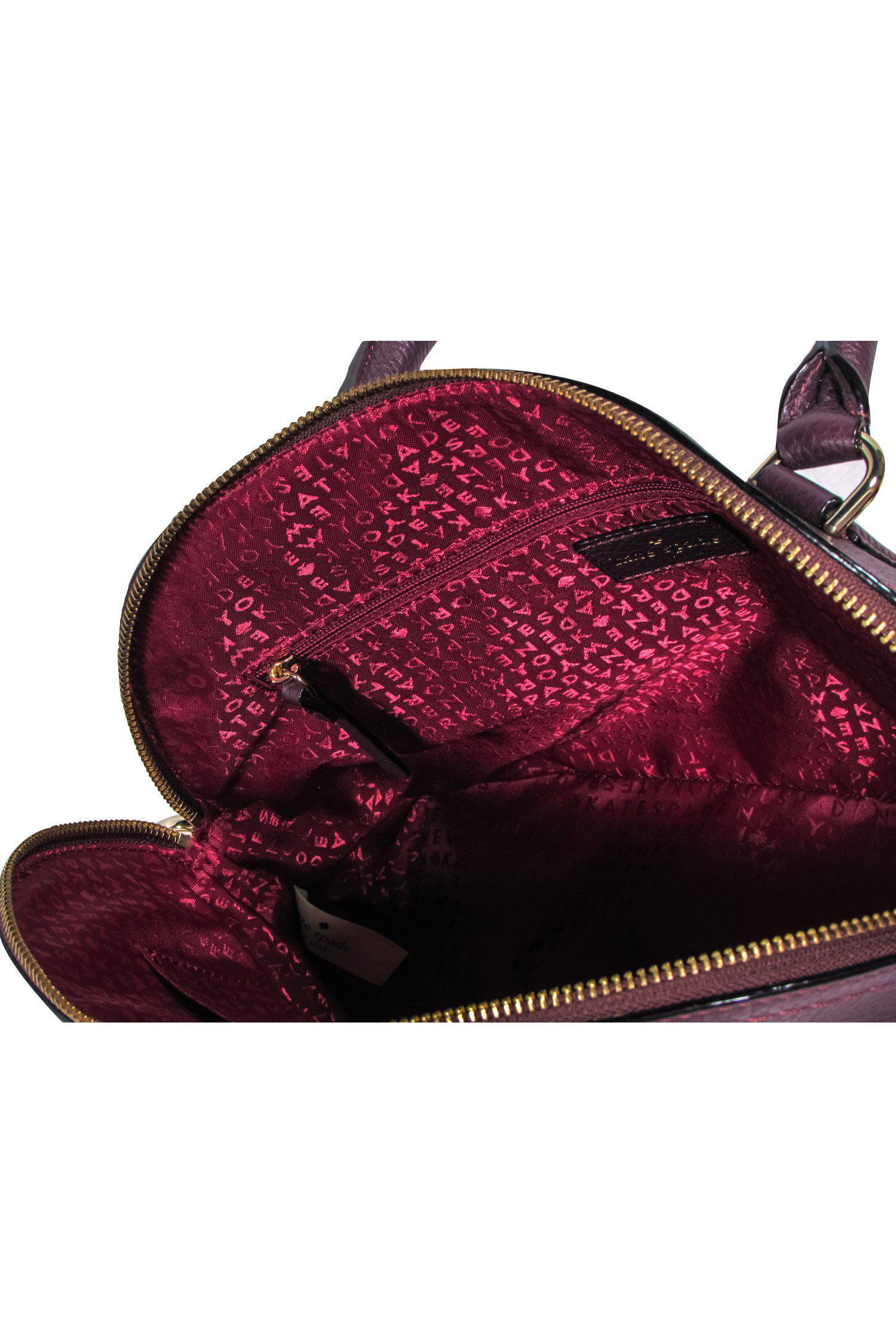 Kate Spade Dark Plum Pebbled Leather Tassel Satchel - A Chic Autumn Essential
