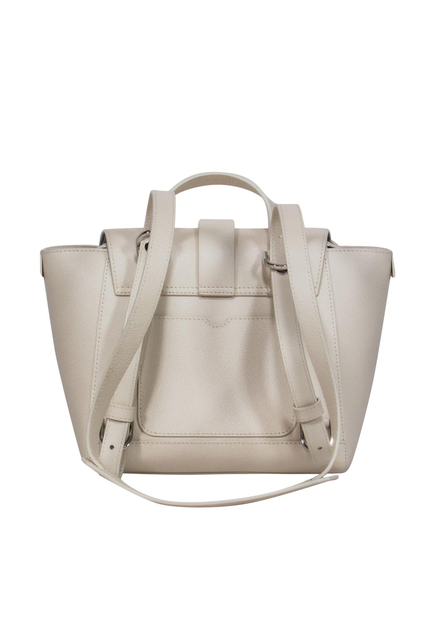 Senreve - Chic Ivory Textured Leather Square Backpack