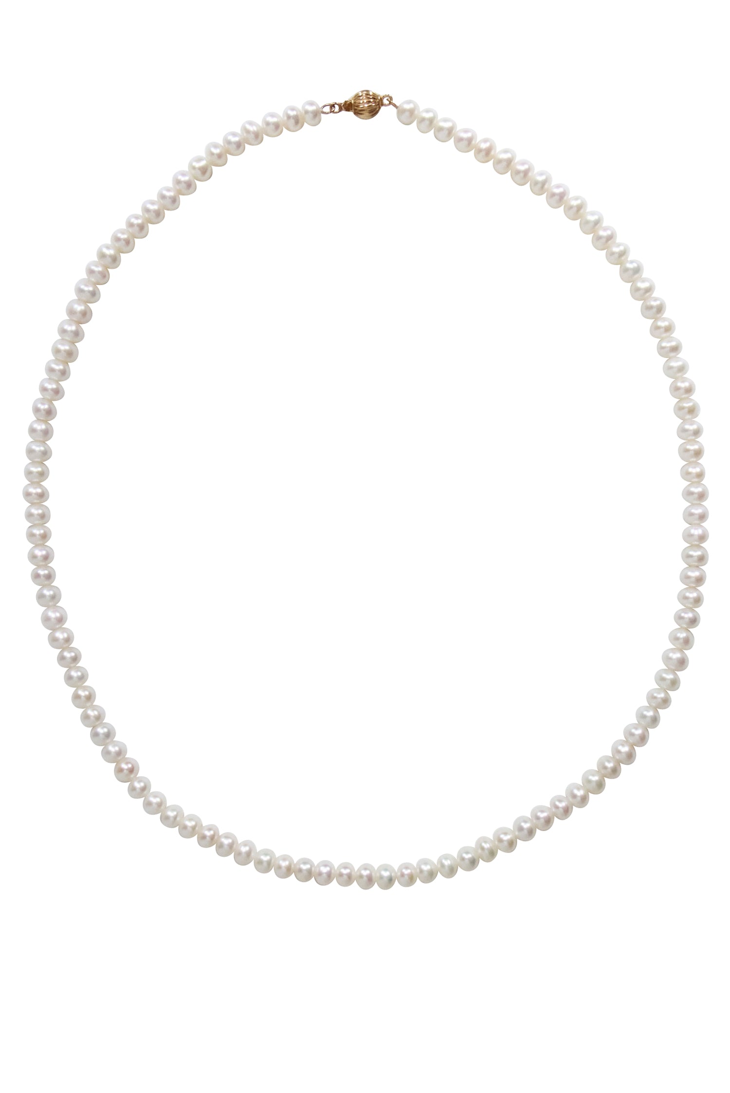 Elegant Genuine Pearl Necklace with 14k Gold Closure