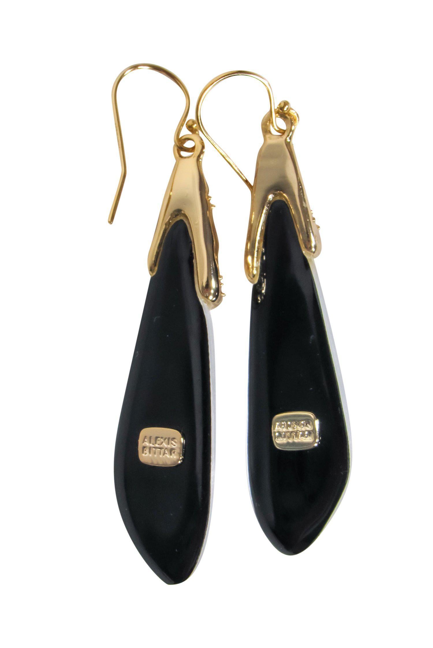 Alexis Bittar's Enchanting White Lucite Teardrop Fishhook Earrings