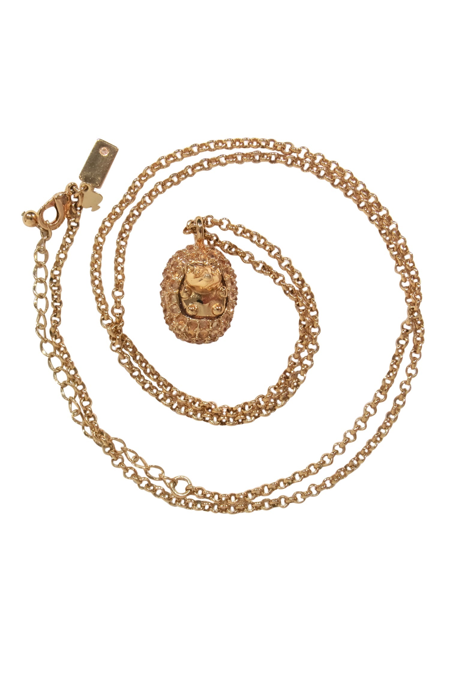 Kate Spade Gold-Toned Gem Hedgehog Pendant Necklace - A Whimsical Jewelry Delight