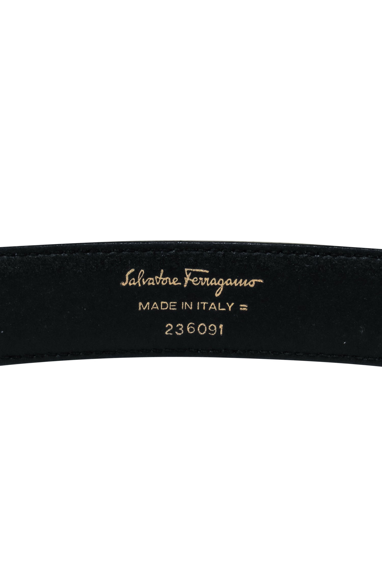 Ferragamo Black Leather Belt with Stunning Gold Logo Clasp
