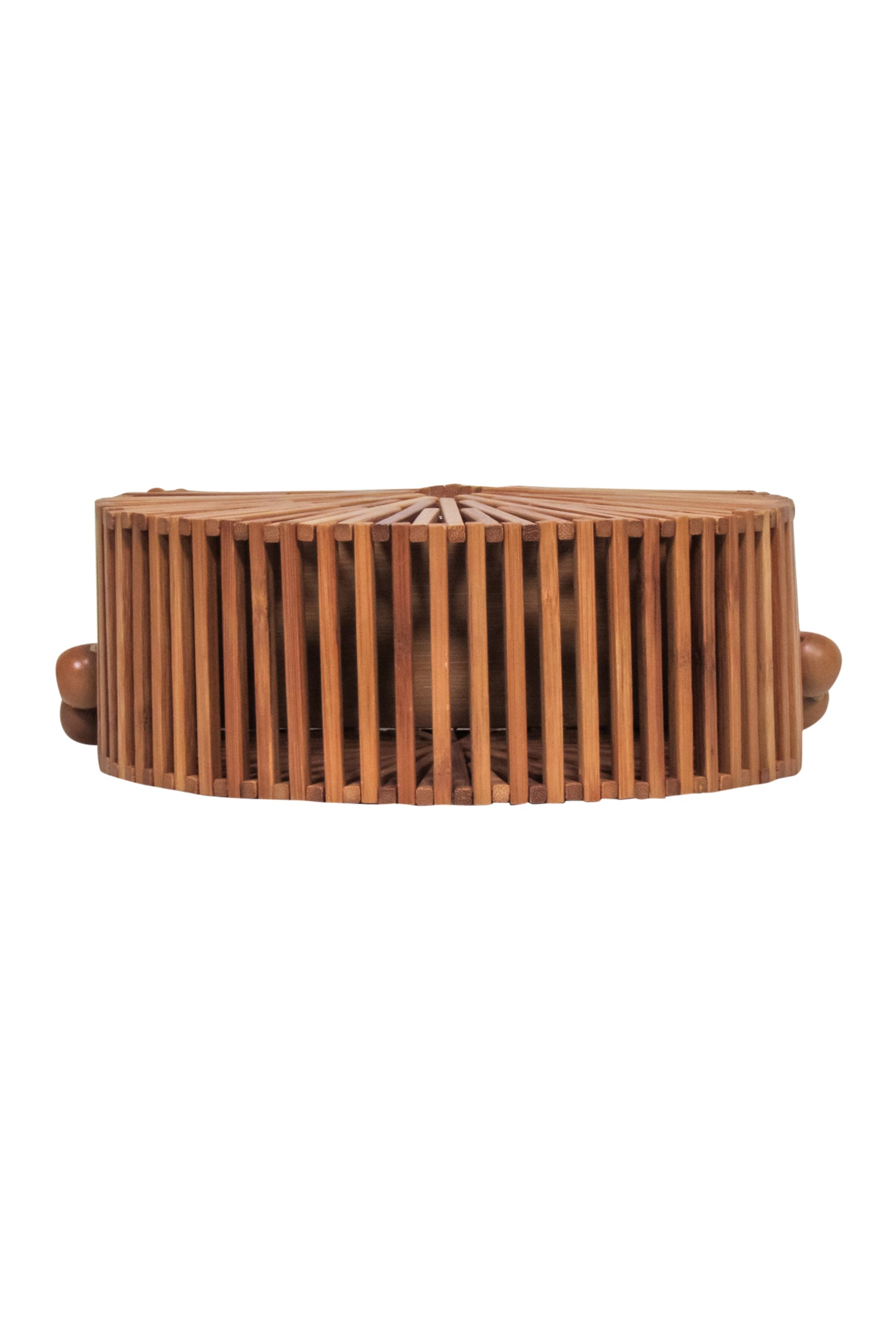 Cult Gaia's Stunning Tan Wooden Round Shoulder Bag for Summer
