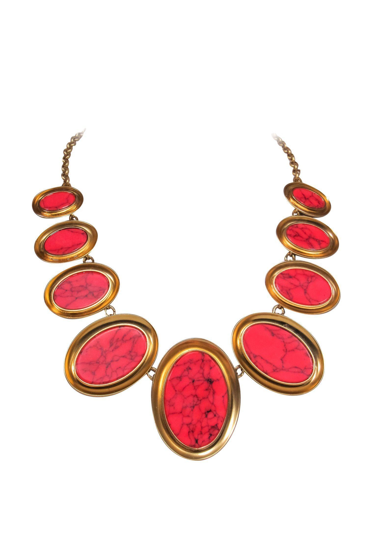 Kate Spade Orange & Gold Oval Statement Necklace: A Fashion Must-Have!