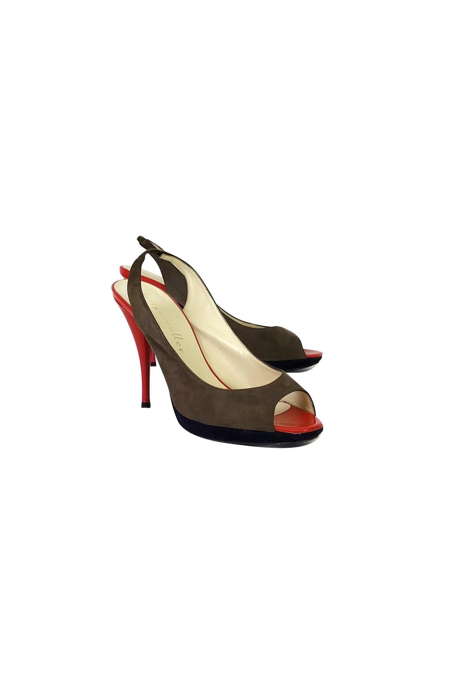 Bettye Muller's Stunning Taupe Suede Slingbacks - Size 8.5